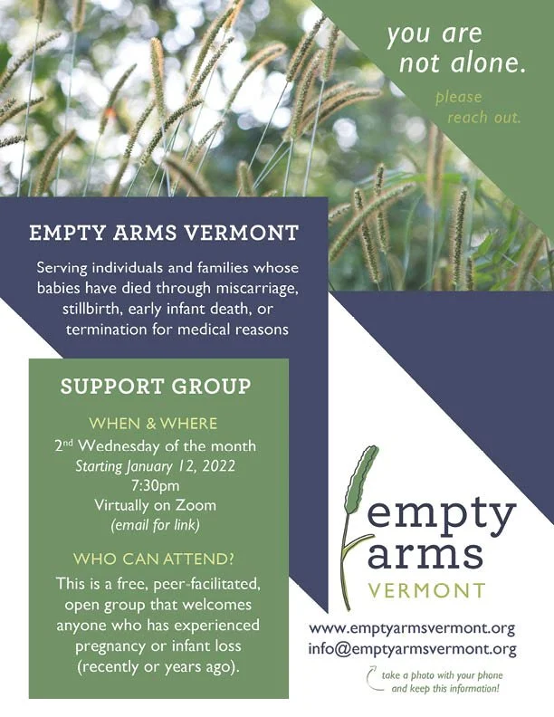 Empty Arms Vermont Flyer
