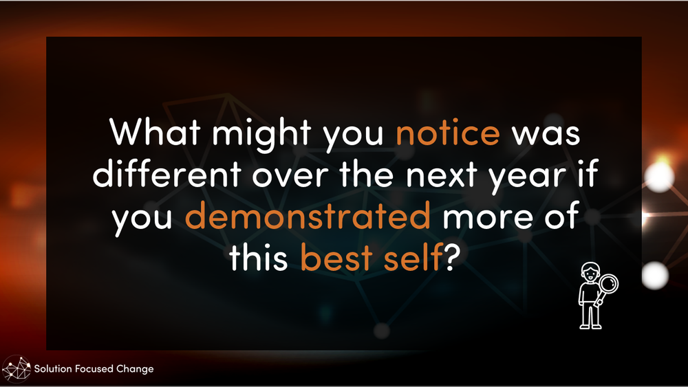  What might you notice was different over the next year if you demonstrated more of this best self? 