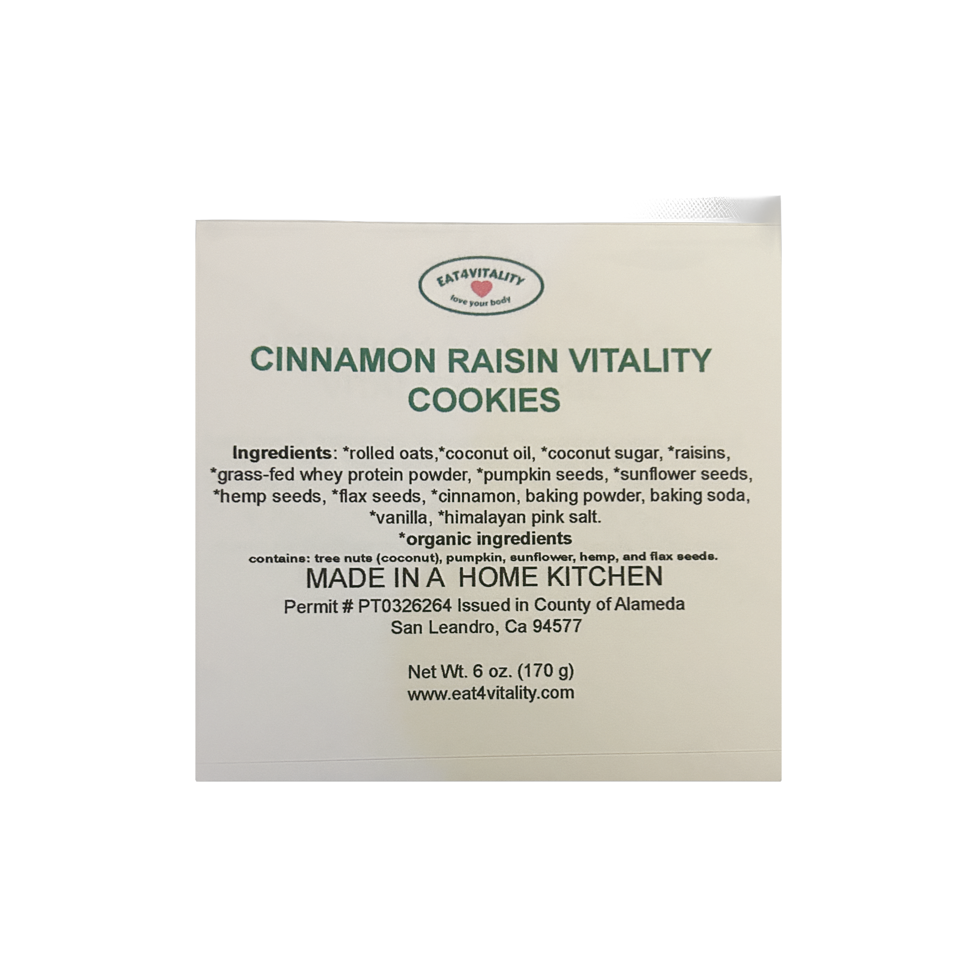 Cinnamon Raisin Vitality Cookies