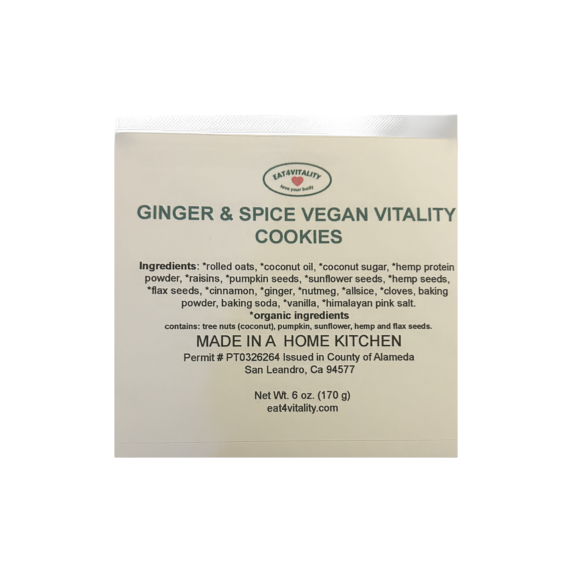 Ginger & Spice Vegan Oatmeal Vitality Cookies