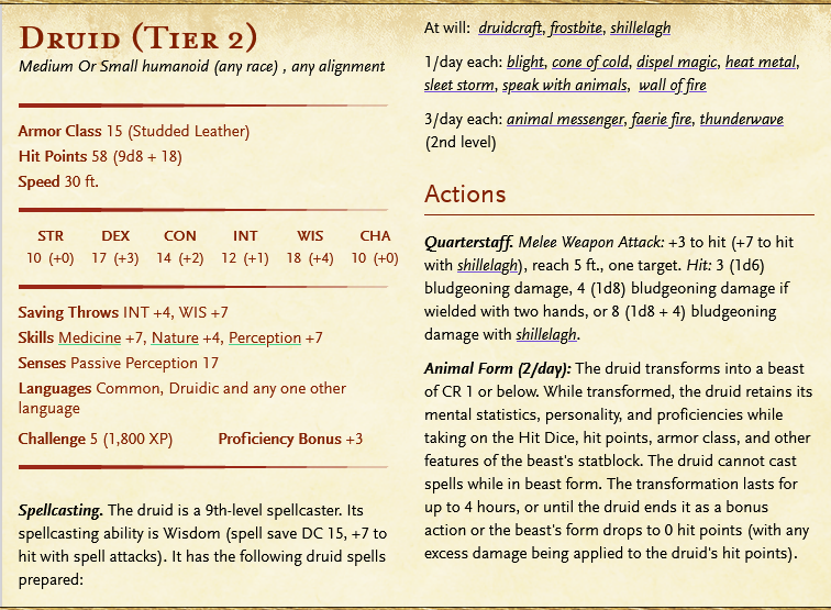Tier 5 Druid Tier 5 druid