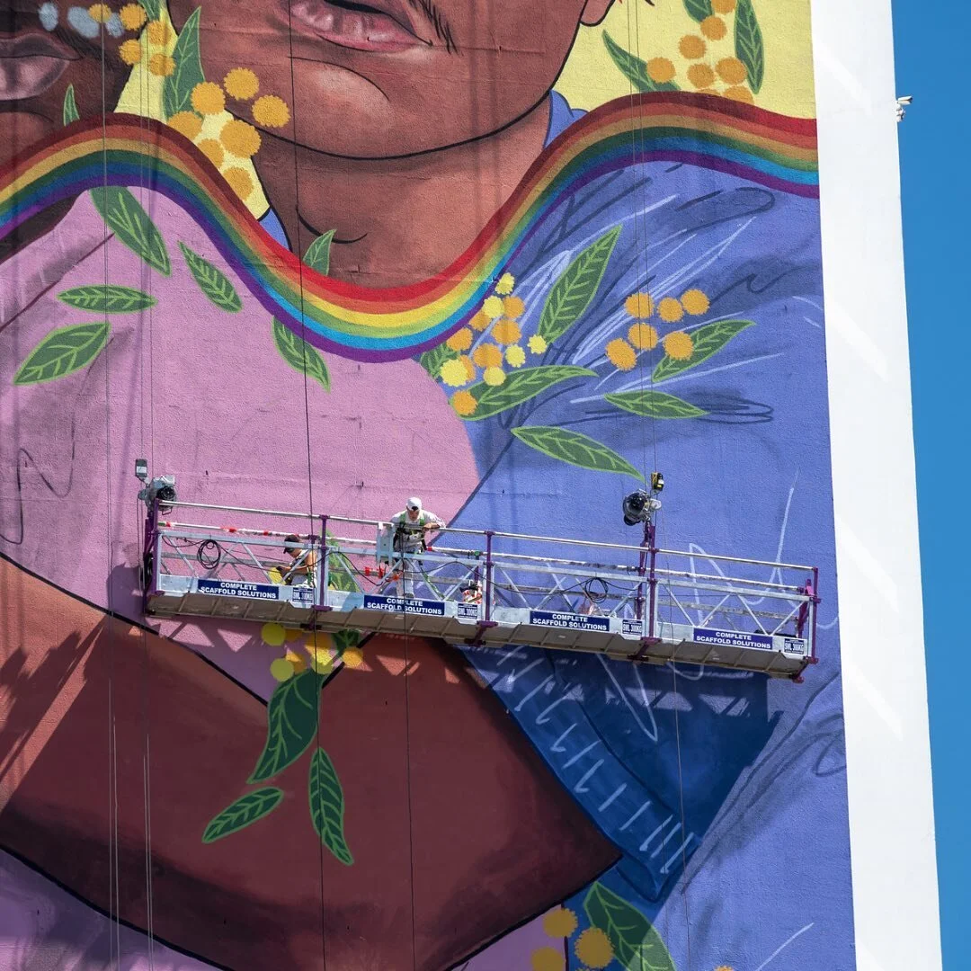 Celebrating the connection between the queer Indigenous community and their country! 
Designed by artist Dylan Mooney, this mural is a symbol of pride and inclusion!

#SydneyWorldPride #SydneyWorldPride2023 #IndigenousCommunity #Indigenous #LGBTQIA #
