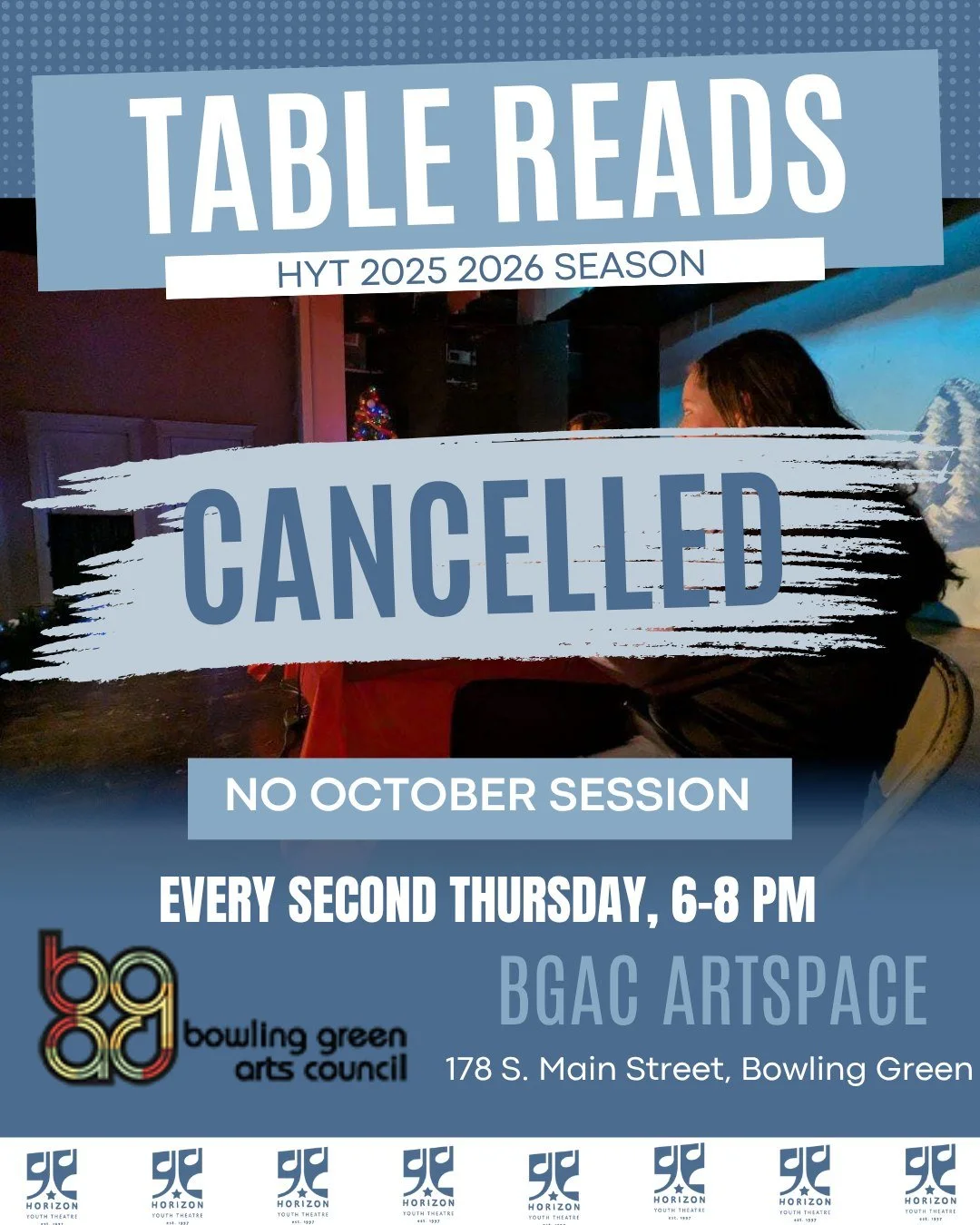 This month's Table Read is cancelled, so that means we hope you get doubly excited for our next one in November! Stay tuned for the announcement of our next script.