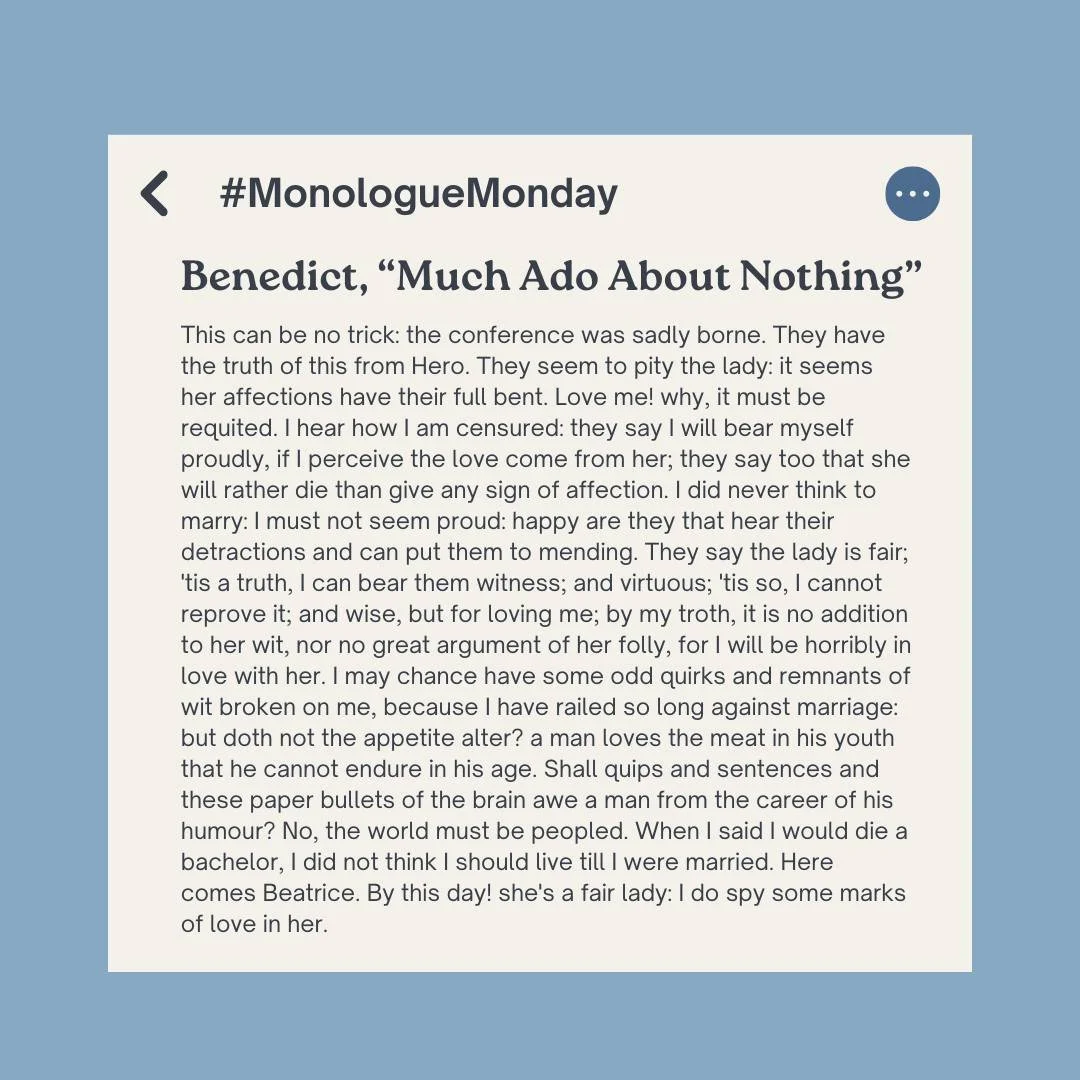 #MonologueMonday 

Monologues can be a difficult practice for theatre makers, and they aren't always easy to find... but HYT is here to help with our #MonologueMonday! 

If you are ever in need of a monologue for competition, auditions, or maybe just