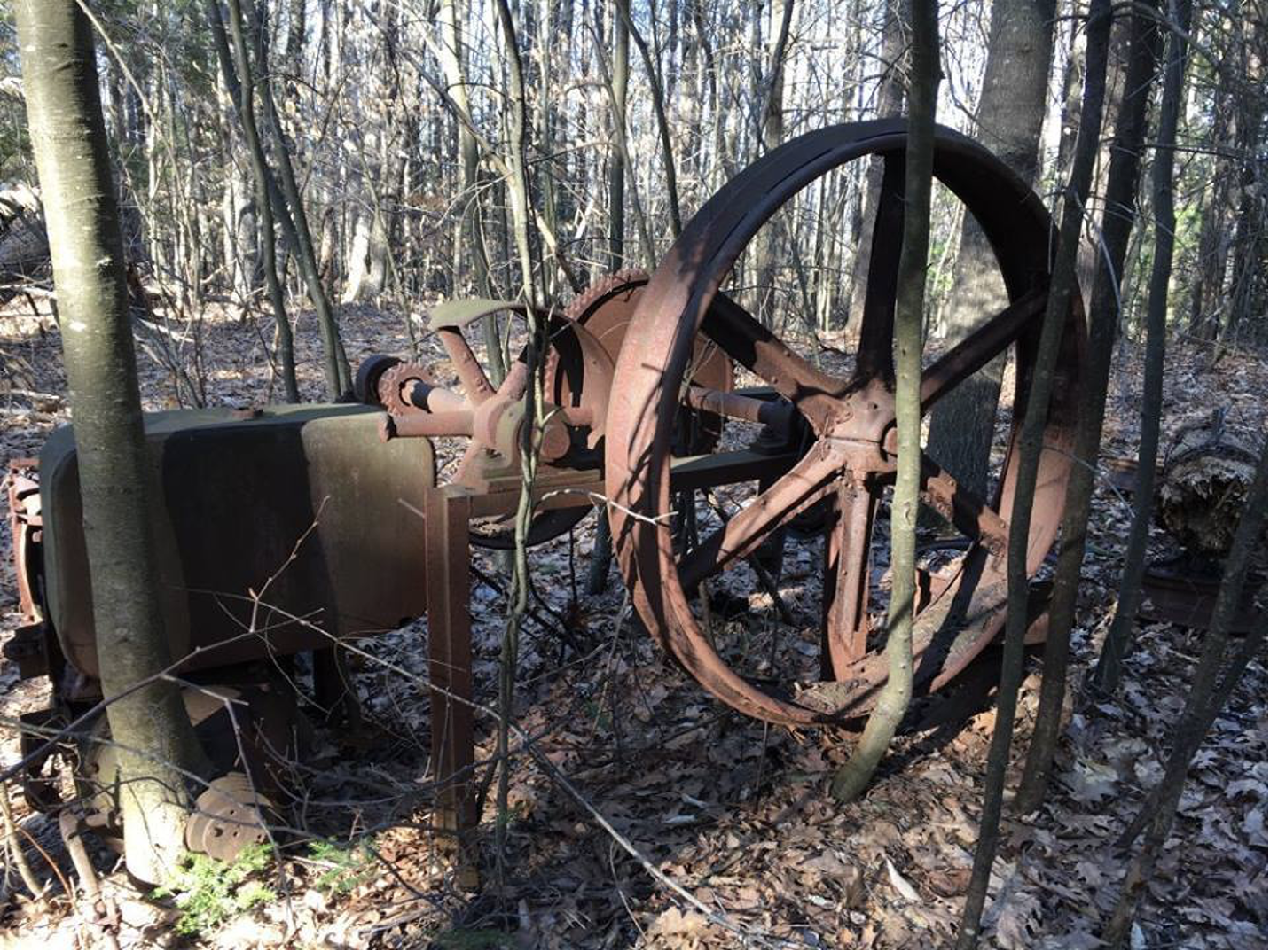 Remains of the ski tow on Hackensack, which once operated for the ski slope called Blister Hill. (Credit: John Sasso)