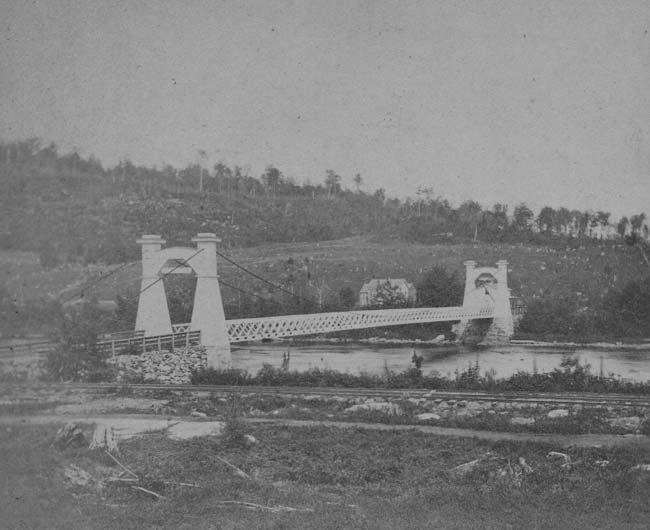  Suspension Bridge over the Hudson River  c. 1875. 