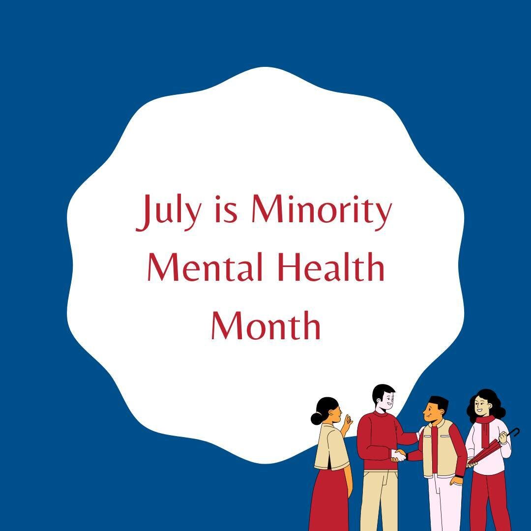 July is #minoritymentalhealthmonth 🌟

It's an important time to talk about and address the disparity and additional stigma that minority groups face when navigating mental health. So many mental health spaces are predominantly white and it's crucial