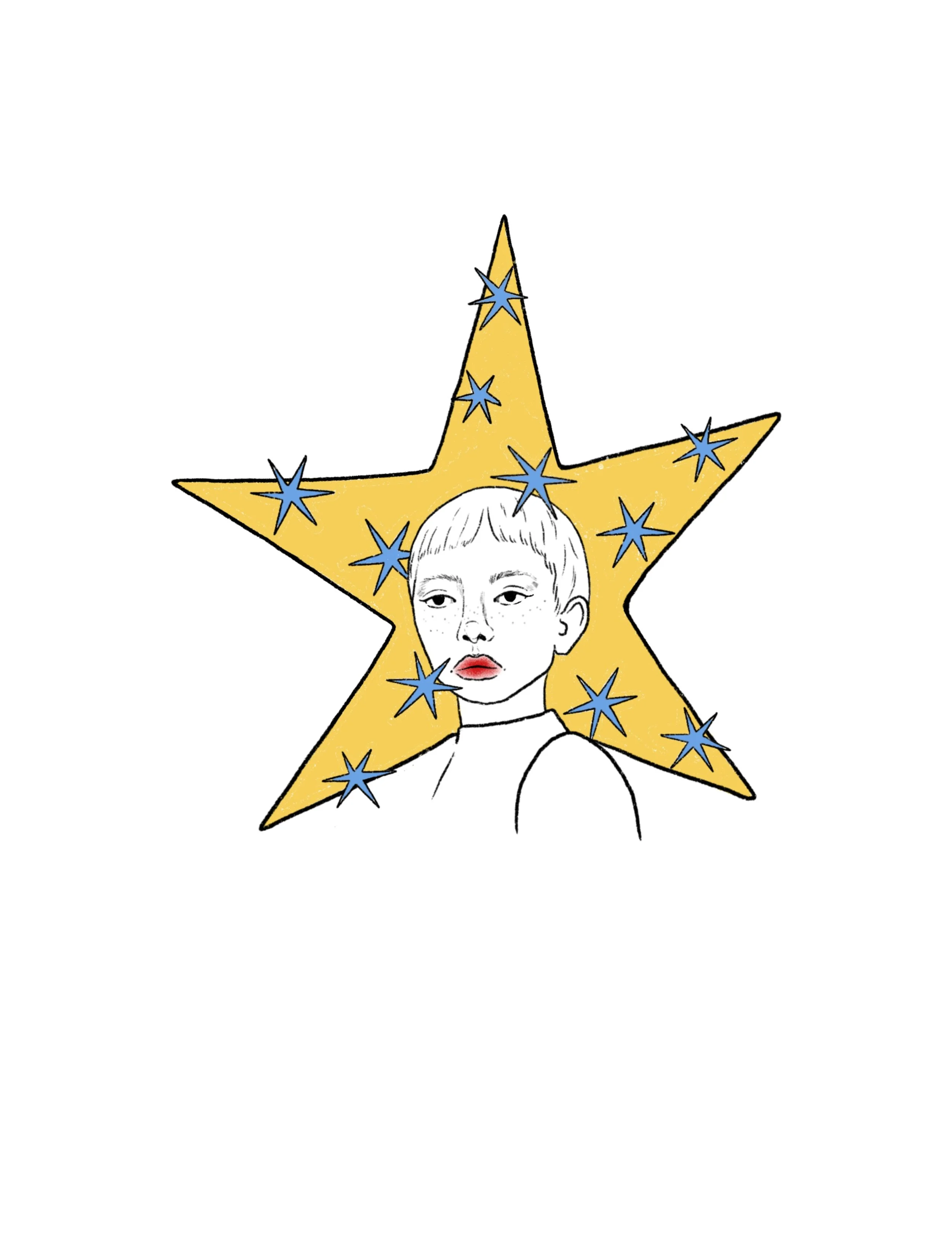 head in the stars (in color)- 4 inches minimum