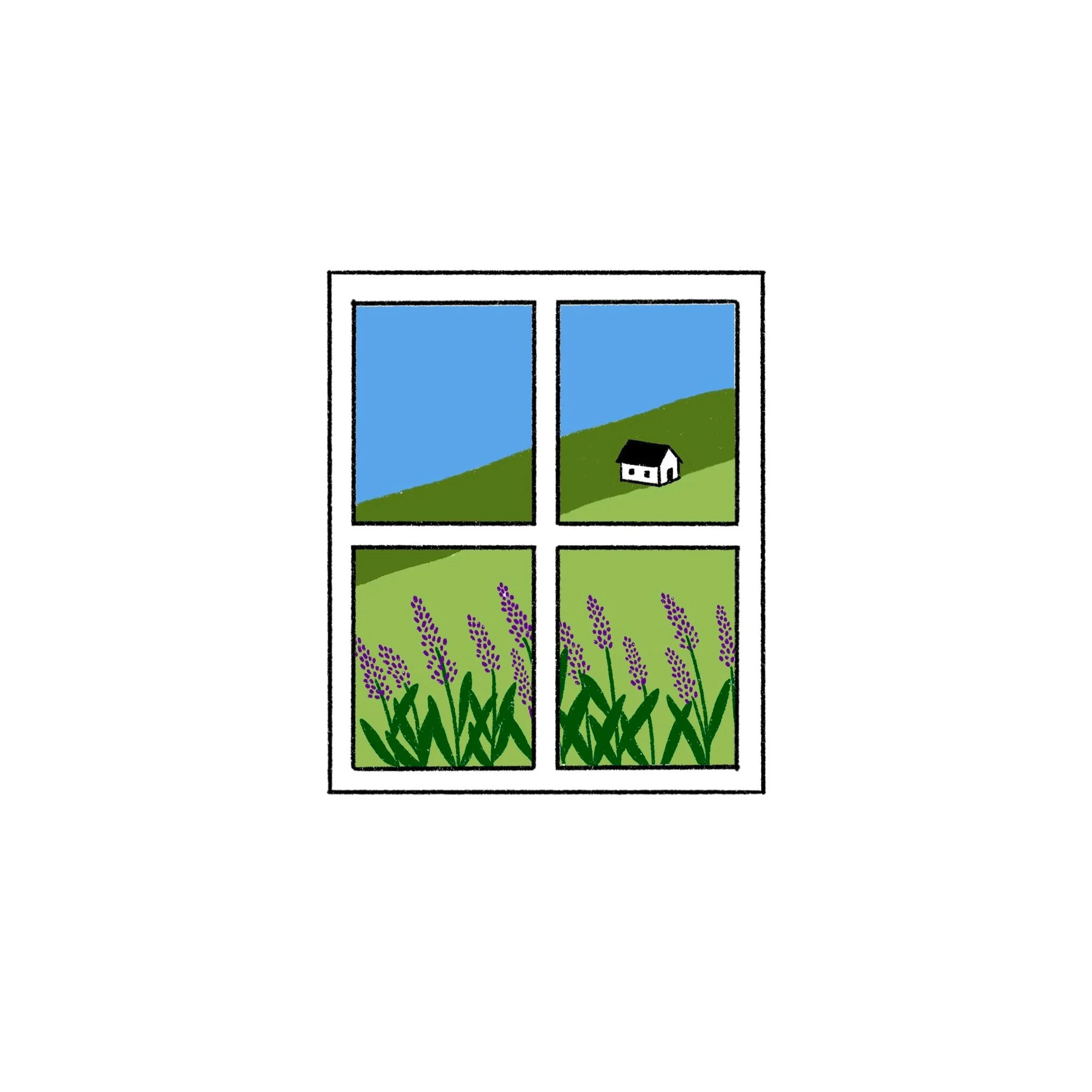 SOLD- lavender house window frame- 3 inch minimum