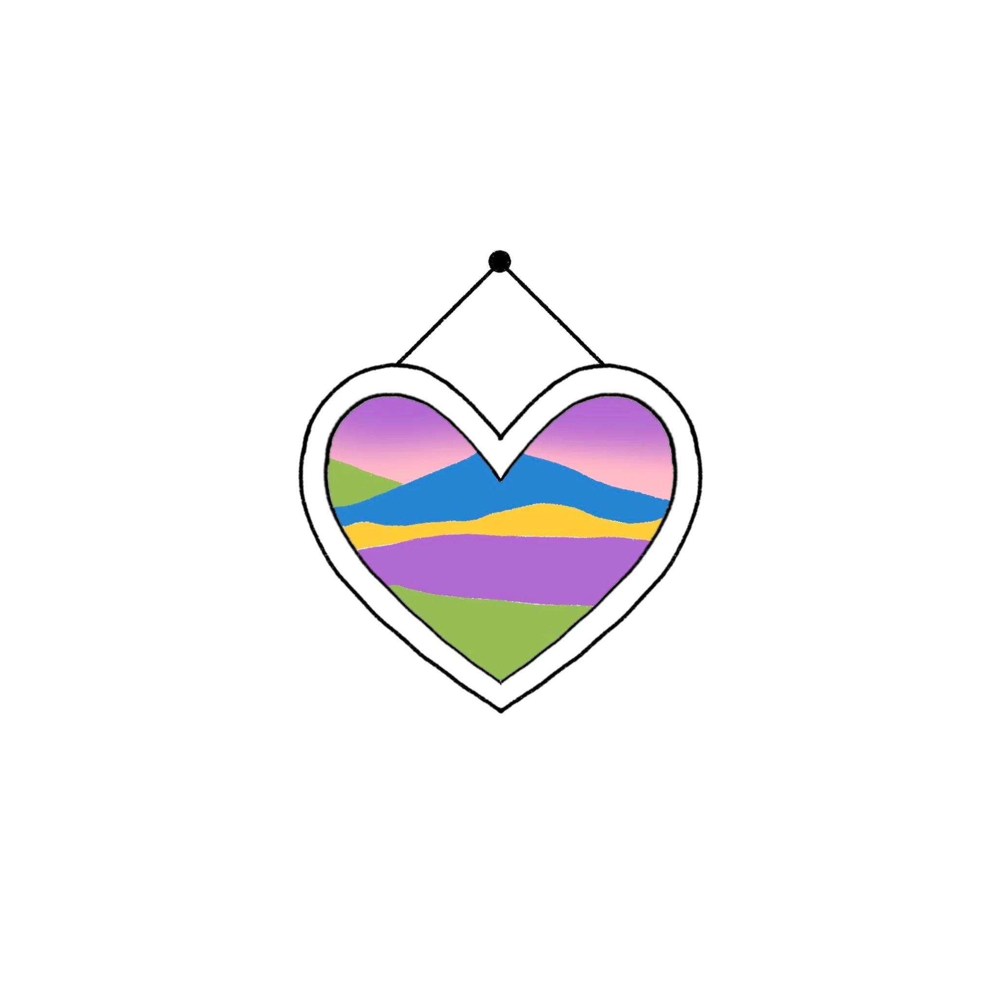 PENDING- hills in heart frame- 2.5 inch minimum
