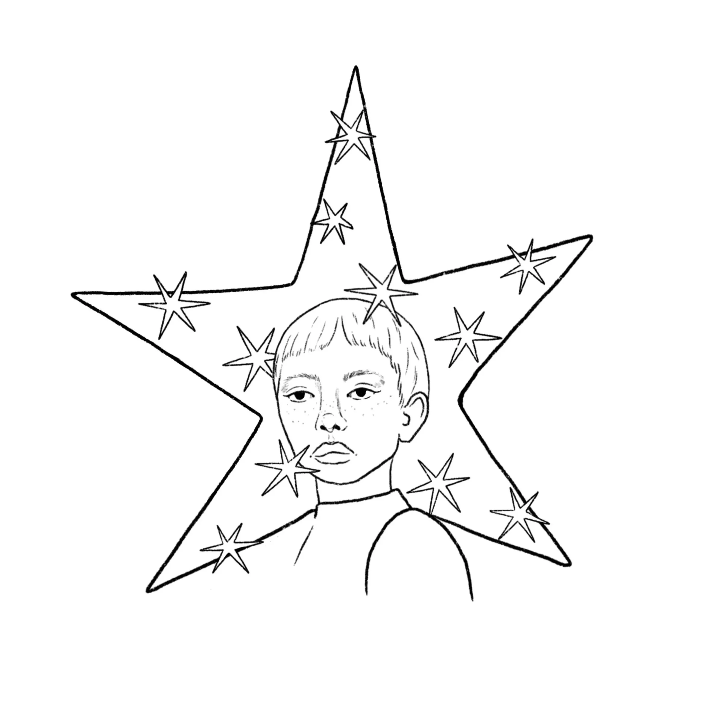 head in the stars (in color)-4 inches minimum