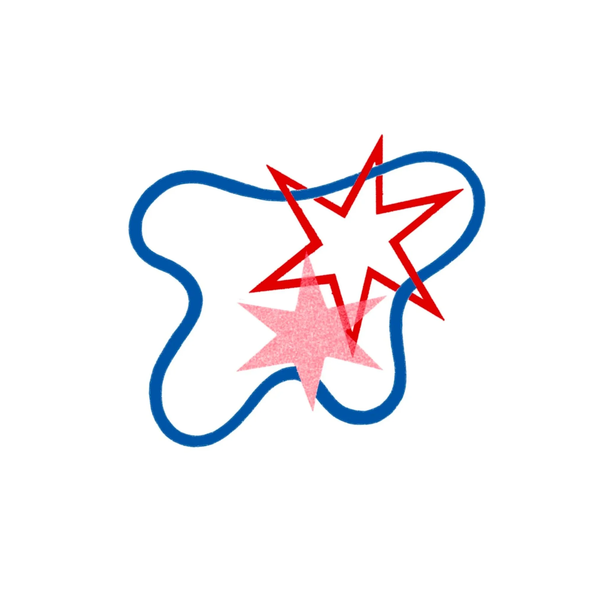 stars and squiggle (in color)- 3 inches minimum