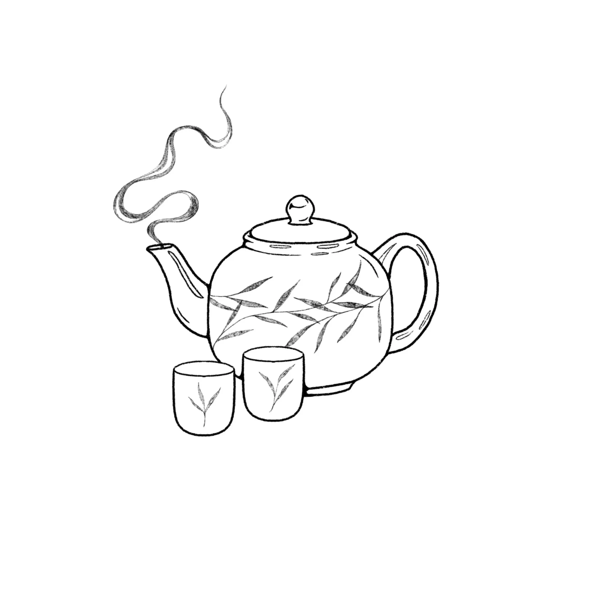 teapot and cups- 2.5 inches minimum