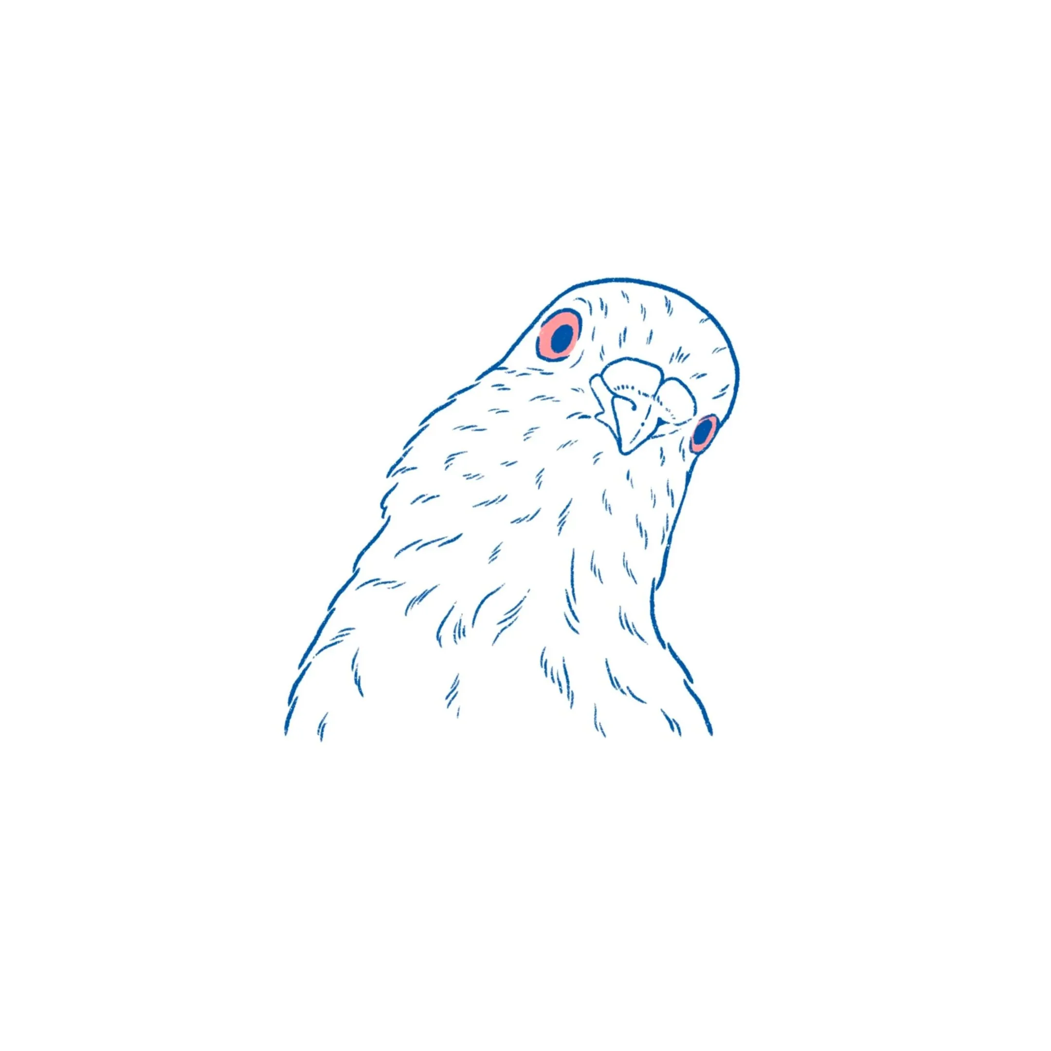 SOLD- Pigeon Party 04 in color- 2 inches minimum