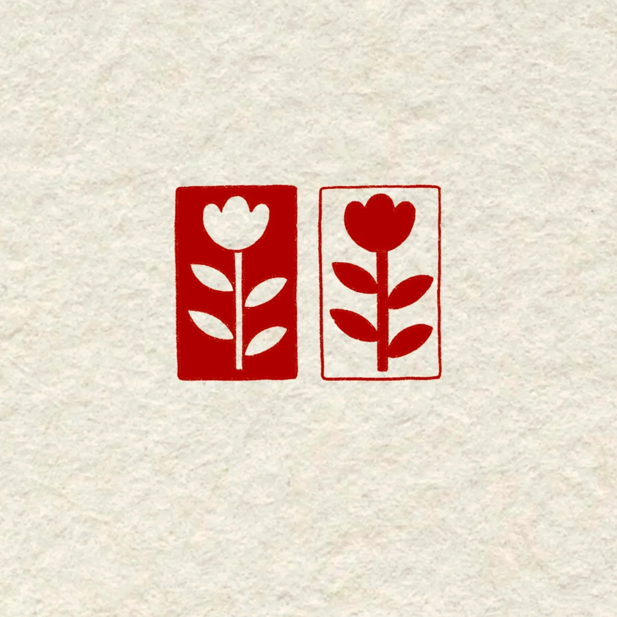 red tulip tile duo- 2 inches tall or bigger (can be tattooed as a set or individually)
