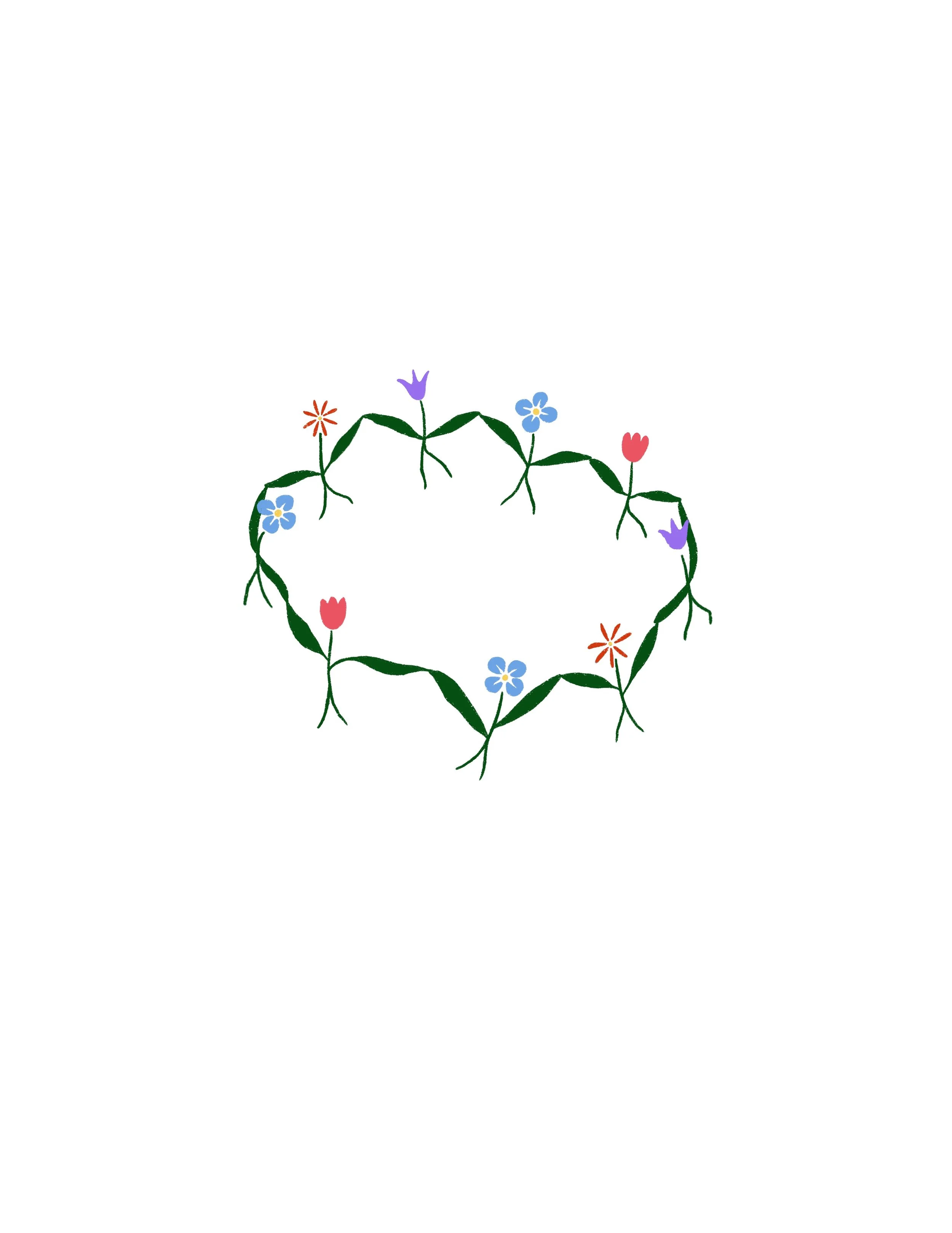 SOLD- ring of flowers in color- 4 inch minimum