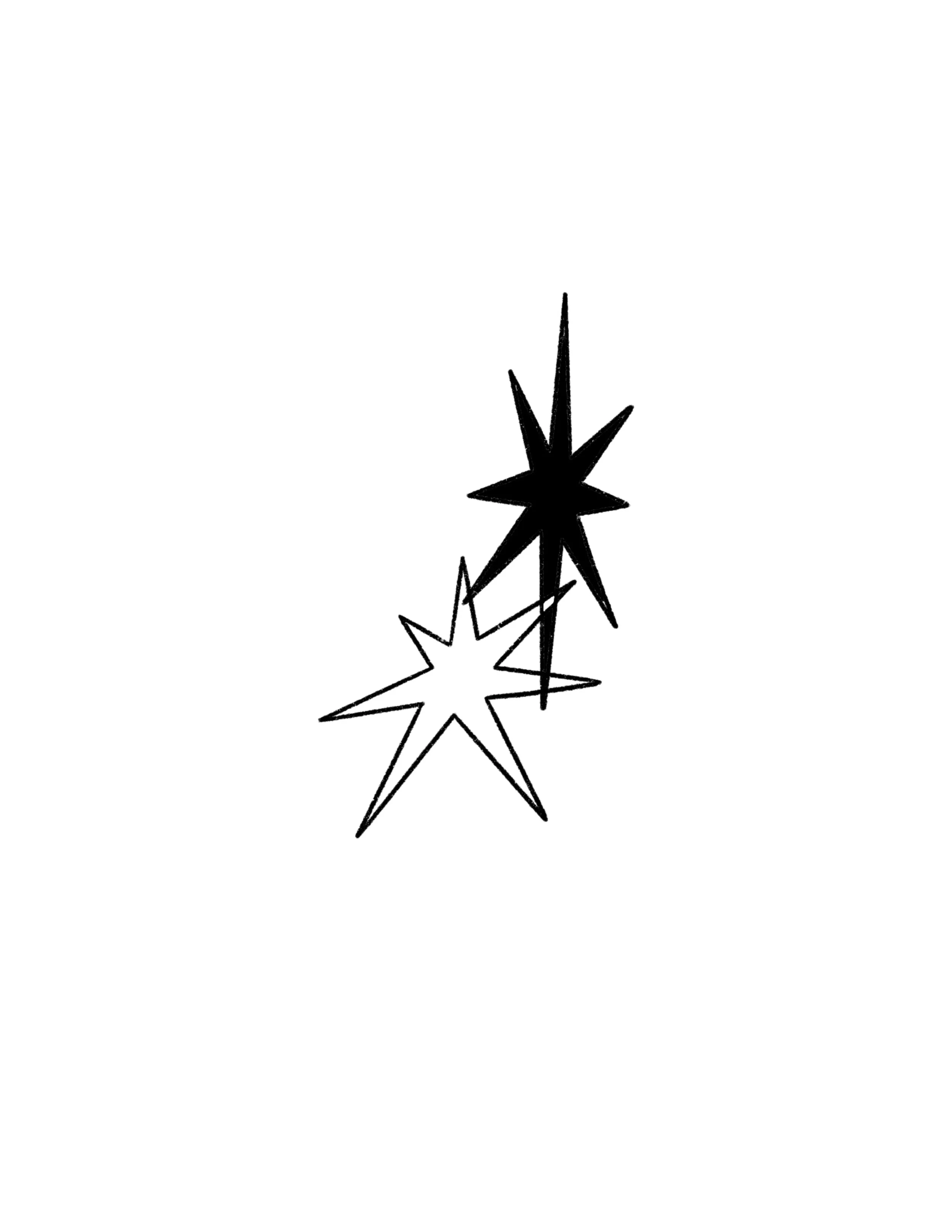 double stars 01 in black- 3 inches minimum