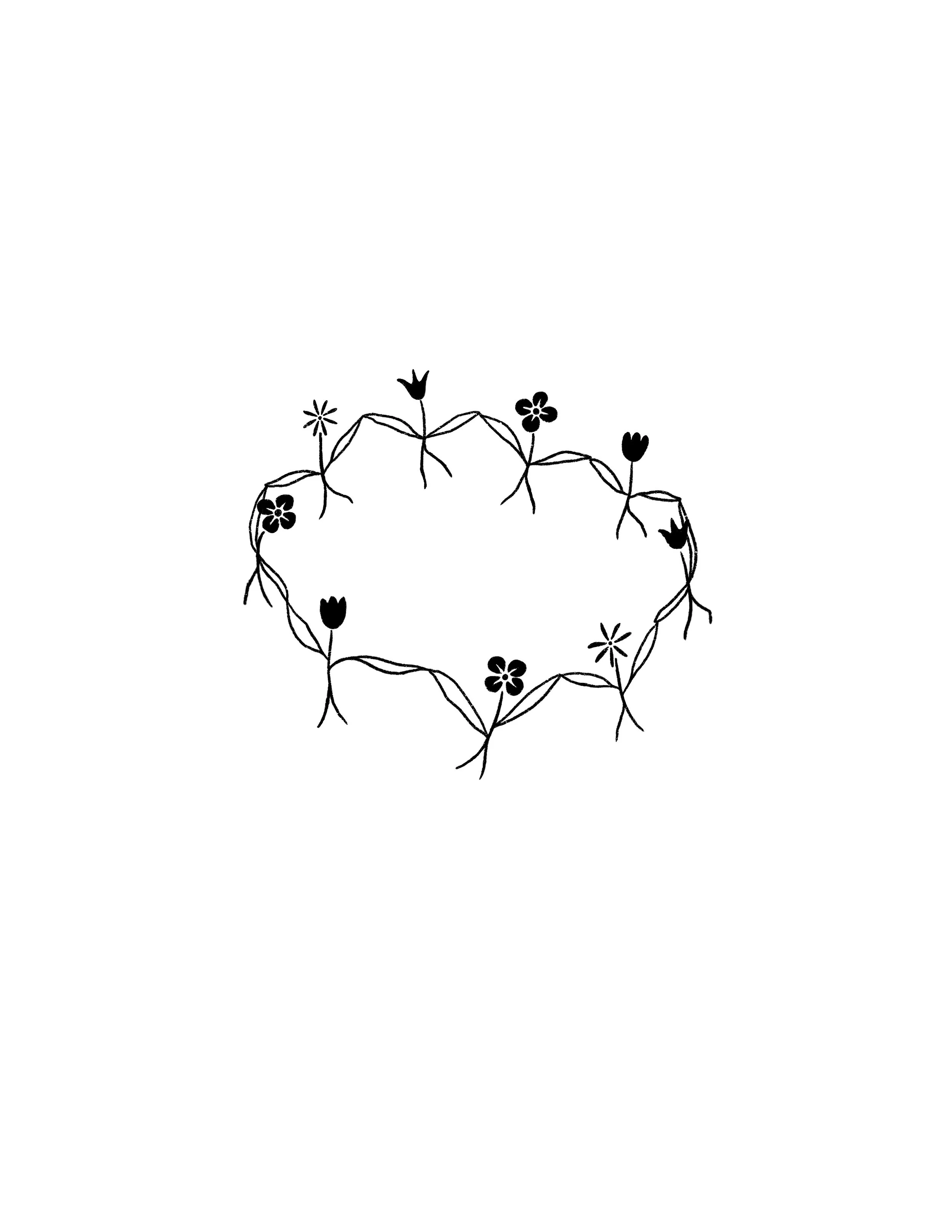 PENDING- ring of flowers in black- 4 inch minimum
