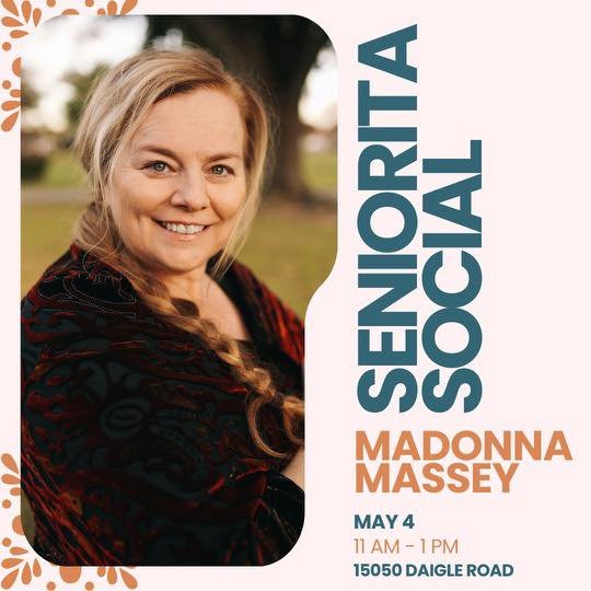 NEXT WEEKEND!
:::
Our annual Se&ntilde;iorita Social is next Saturday! Join us for a time of fun, delicious food, and encouragement. We are excited to have Madonna Massey with us this year! Invite all the important women in your life: moms, daughters