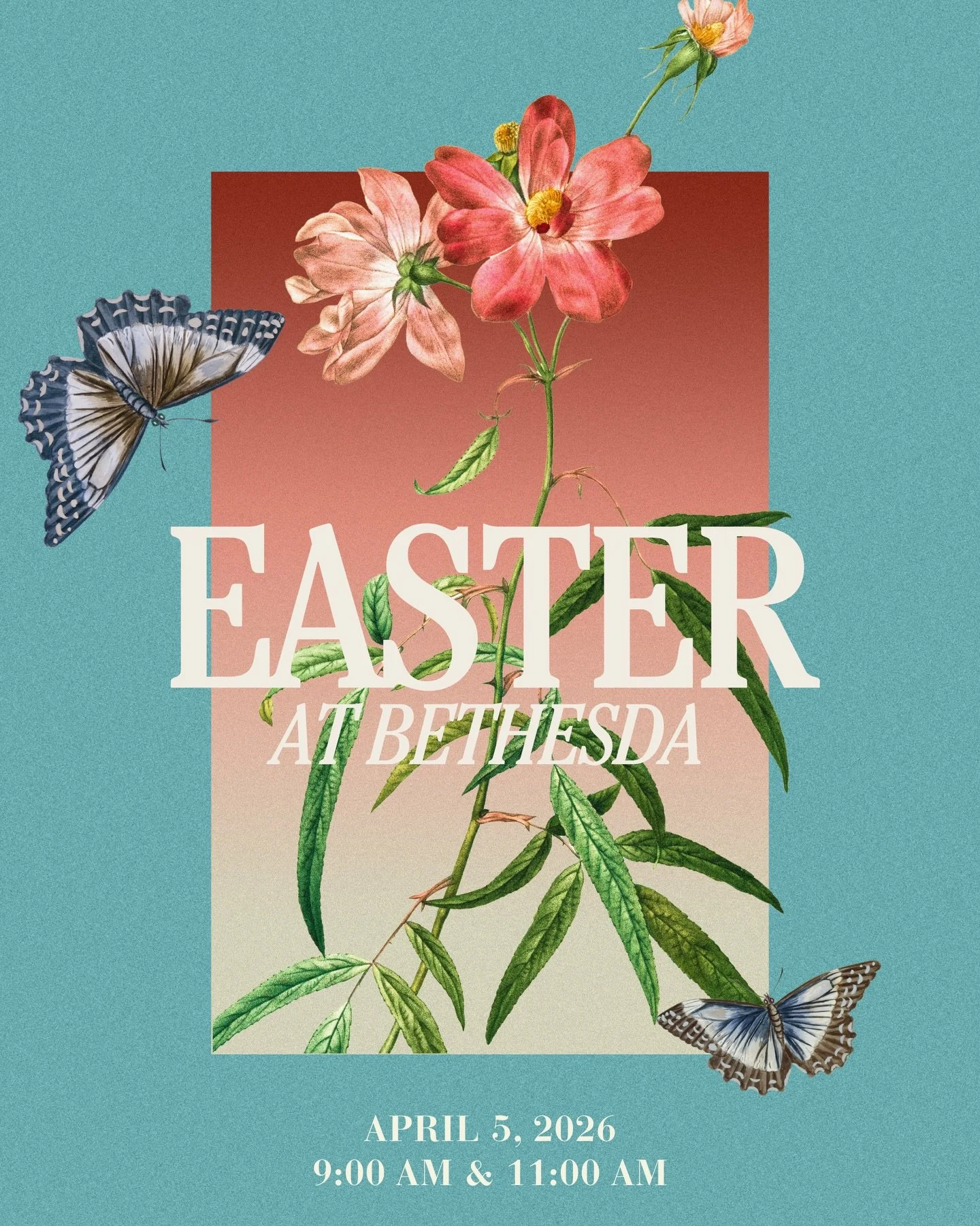 Easter Sunday is coming up on April 5th, and we can&rsquo;t wait to celebrate with you!

Join us at Bethesda for worship and a powerful message. Whether you&rsquo;re new or you&rsquo;ve been with us for years, there&rsquo;s a place for you here.

Two