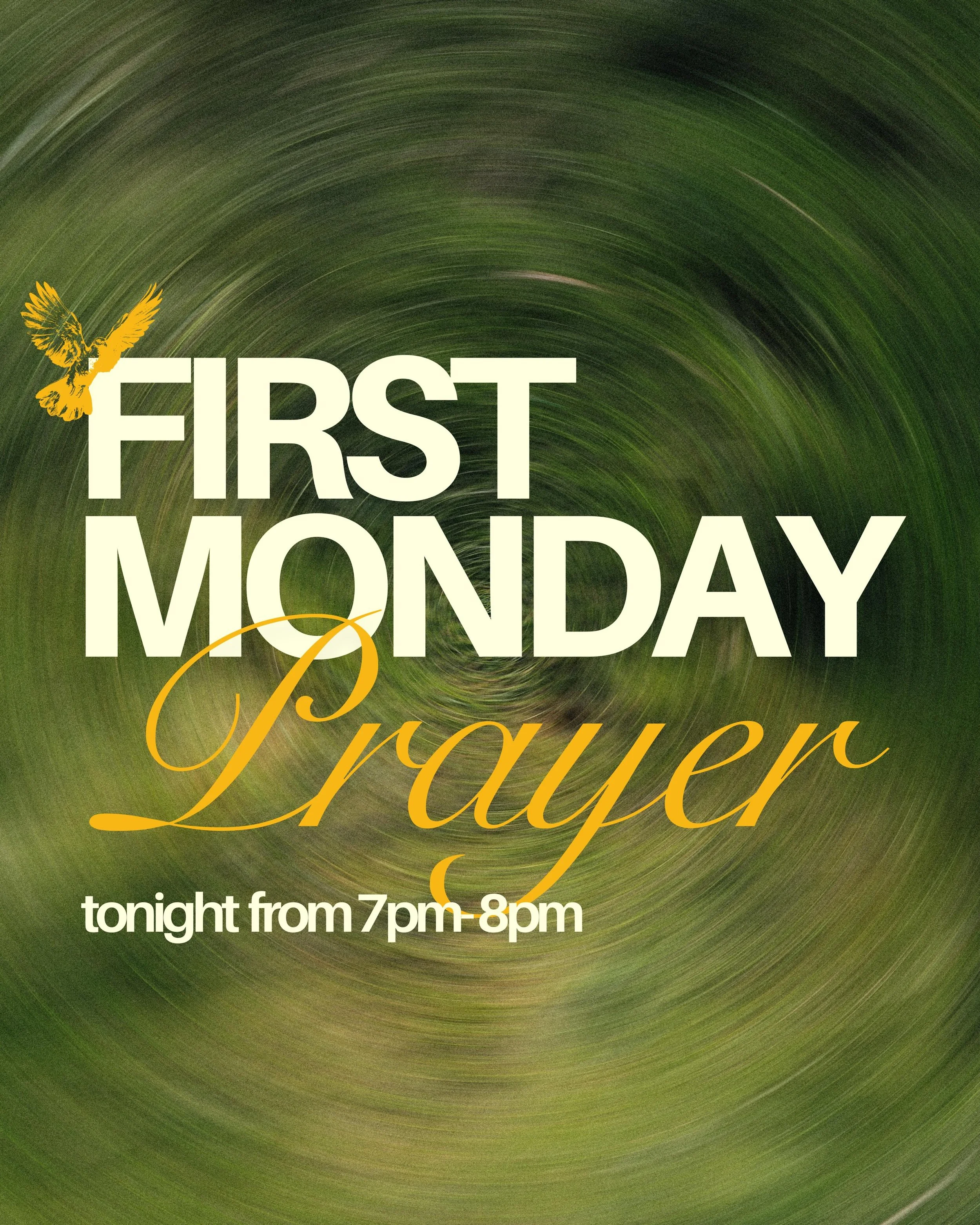 Join us tonight for First Monday Prayer from 7pm-8pm as we come together in prayer and worship, setting this month apart for the Lord. There is something powerful about seeking Him in community💚