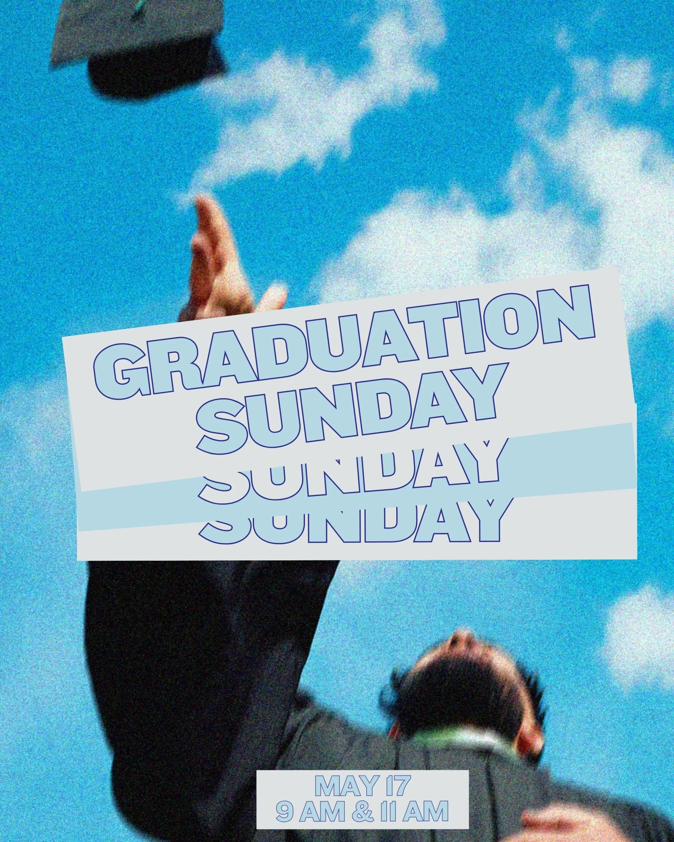 Join us for Graduation Sunday next week as we celebrate and pray over all of our graduates and this exciting new season ahead! We would love for you to come celebrate with us and honor this special milestone together🎓