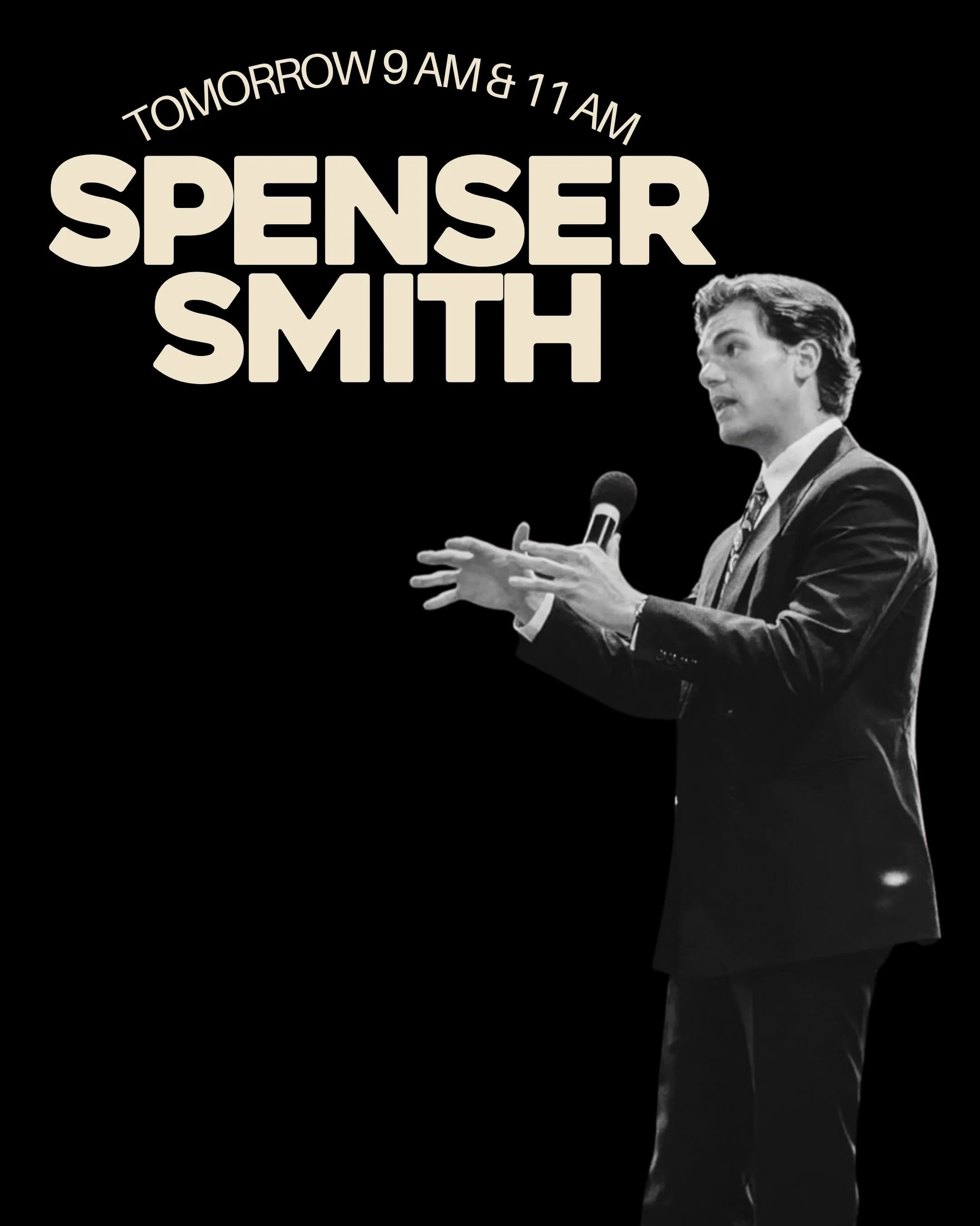 Tomorrow is Sunday, and we can&rsquo;t wait to gather together!

We&rsquo;re excited to welcome Spenser Smith, who will be ministering in both services at 9:00 AM and 11:00 AM. Come expecting a powerful time of worship and a timely word from God&rsqu