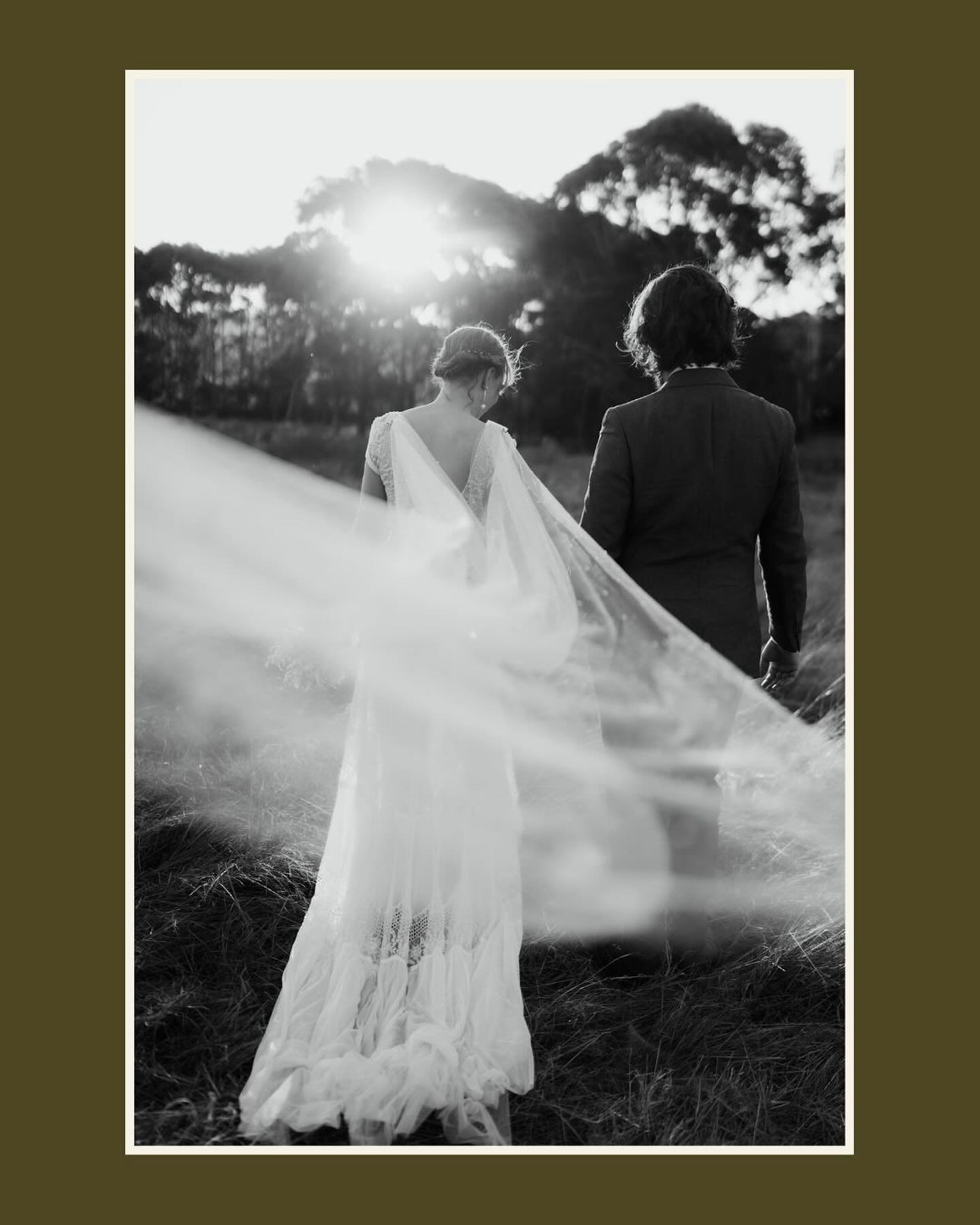 Down-to-earth and full of love, here are Josh &amp; Dom in the magic light on their most magical wedding day @bonfirestation ✨

(Also featuring Hopper and Saffron 🐶🐶)

Josh&rsquo;s outfit: @institchu 
Dom&rsquo;s dress: Flora Bridal 
Veil + Coat: H