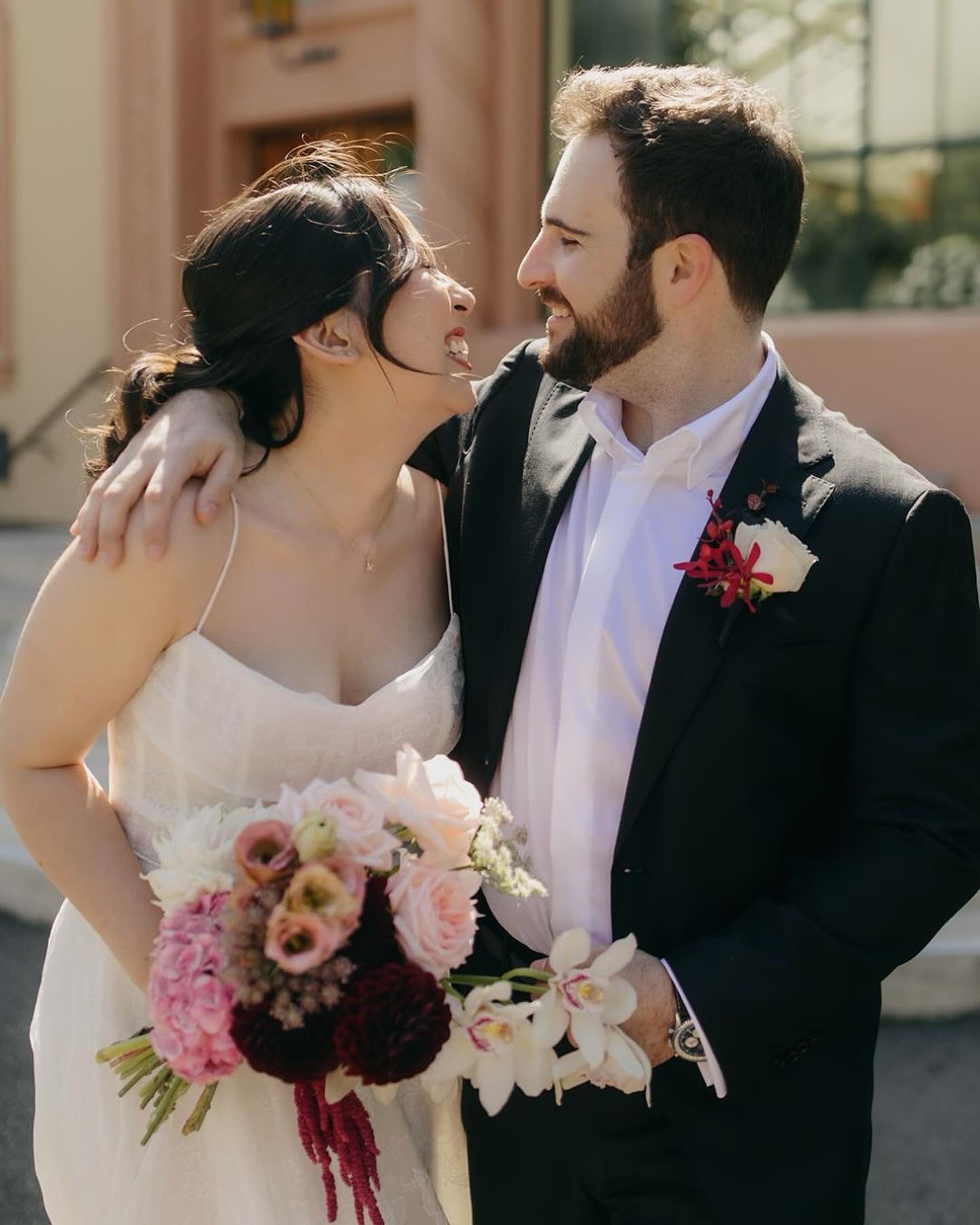 Jess &amp; Marco!!! Making it official after TEN years together😍🥰 They planned a wedding that would be &lsquo;upbeat, colourful and fun&rsquo; in contrast to the moody romance of @rupertonrupert 🌹🖤 They wanted photos that were &lsquo;bright, full