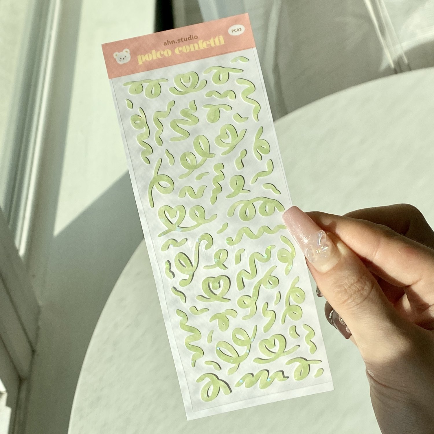 Ribbon Confetti Sticker Sheet KPop Polco Deco Stickers - 2 Pack