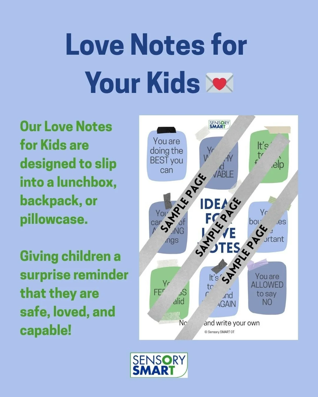 💕 A small note can make a big difference.

Our Love Notes for Kids are designed to slip into a lunchbox, backpack, or pillowcase &mdash; giving children a surprise reminder that they are safe, loved, and capable.

Because connection is one of the mo
