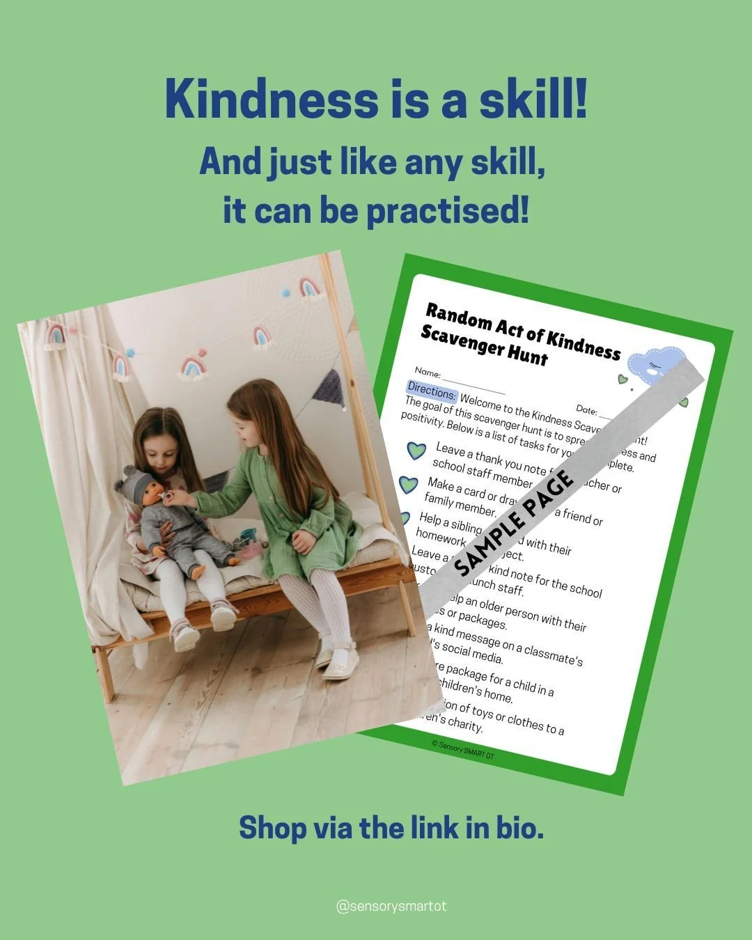 Kindness is a skill &mdash; and just like any skill, it can be practised!
Our Random Acts of Kindness Scavenger Hunt turns empathy into play, helping children learn to notice others and spread joy in everyday life.

💛 A fun way to build social skill