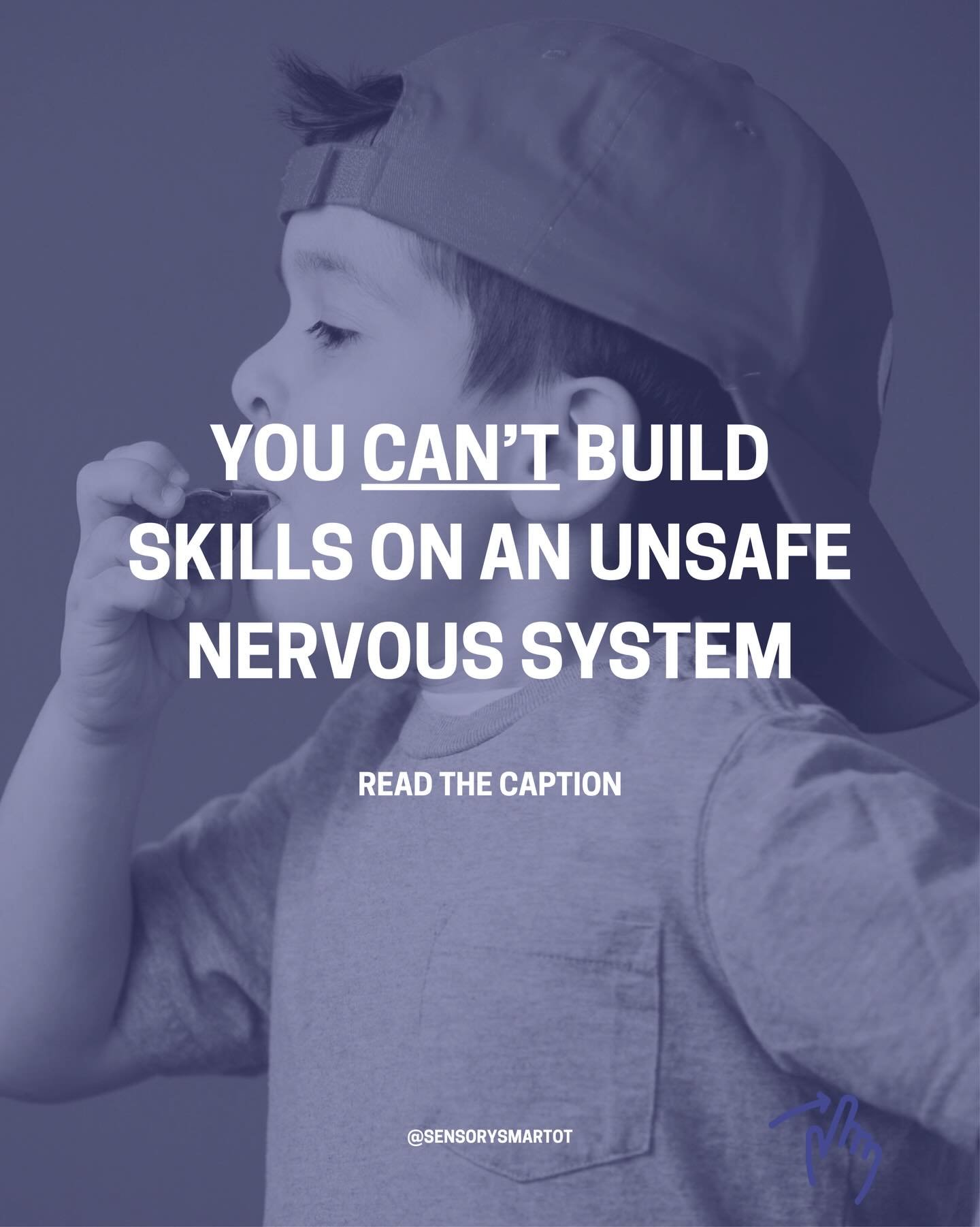 You can&rsquo;t build skills on an unsafe nervous system.
When a child is dysregulated, the brain prioritises protection over learning.
 Access to skills like attention, impulse control, communication and flexibility depends on nervous system safety 