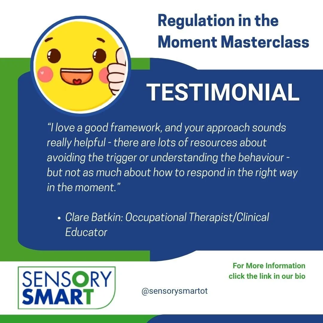 Thankful for the kind words of supportive colleagues like Clare - Your encouragement means the world to me. 

#PaedsOT #sensorysmartot #theregulationhourglass #regulation #kidsOT