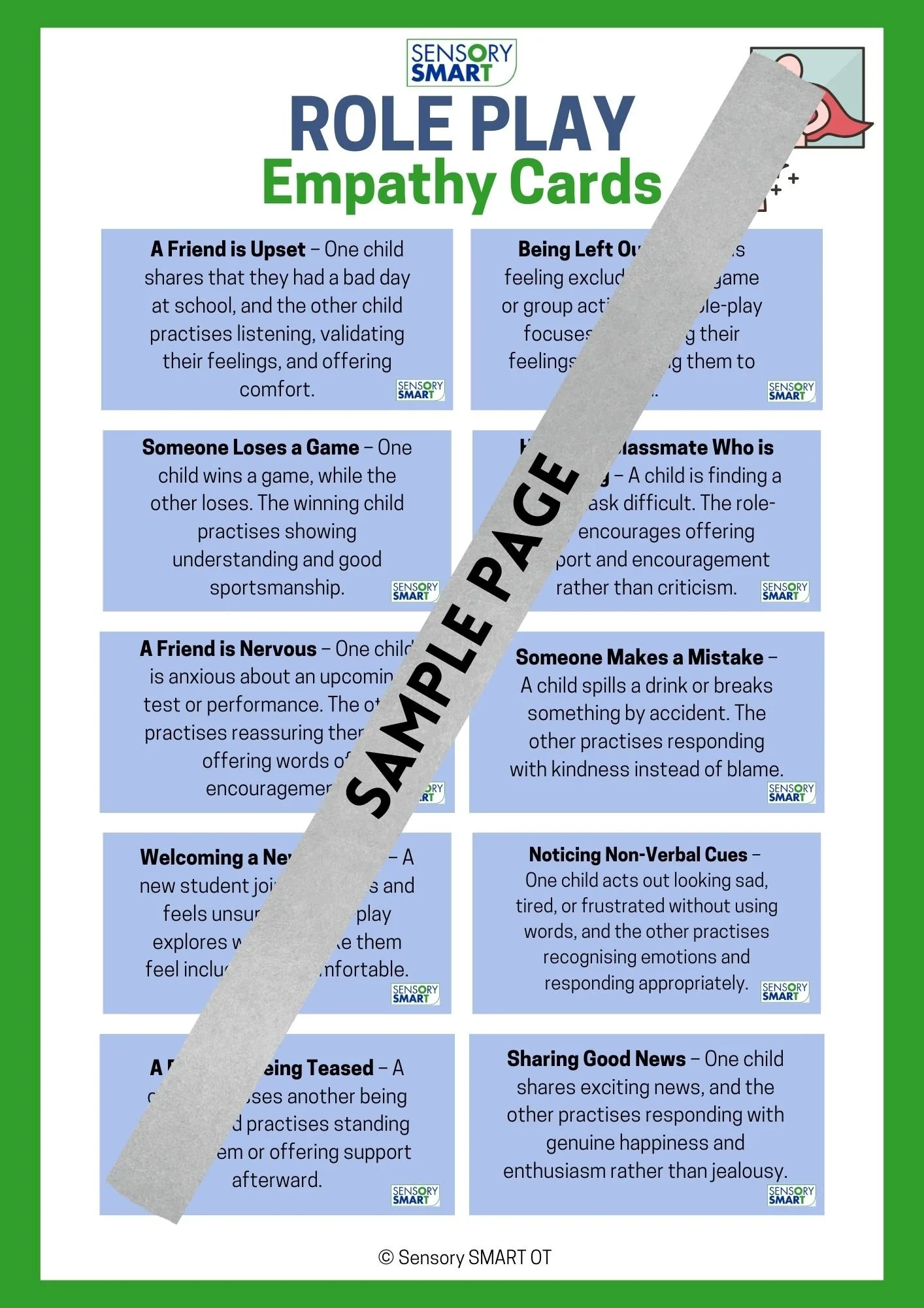 Role Play Empathy Cards – Social Skills and Empathy Building Activity ...