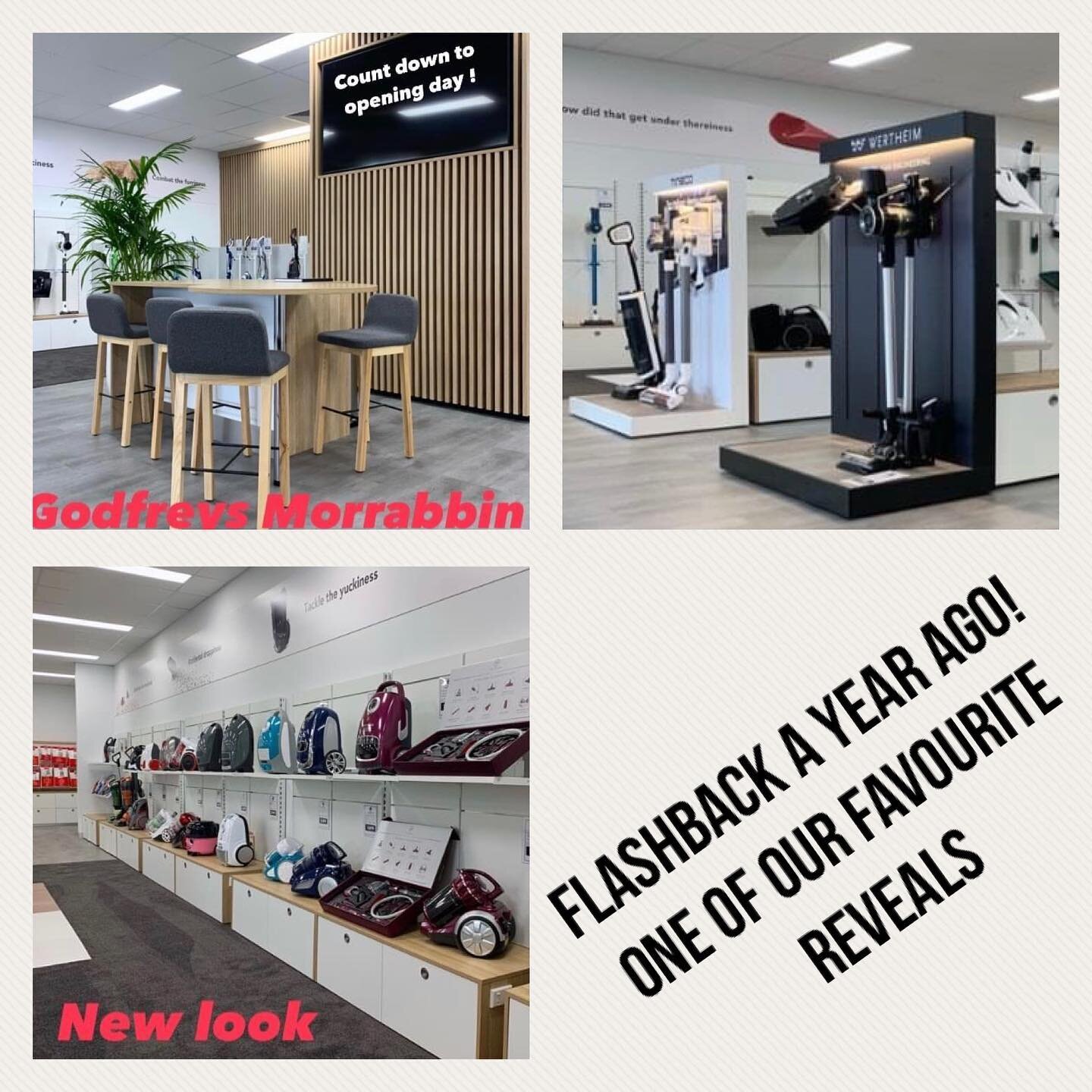 Godfrey&rsquo;s Morrabbin- 1 year ago ! One of our favourite reveals !! @new_edge_retail_design_adel for your large format retail @trevorlbunny seems a lifetime ago !!