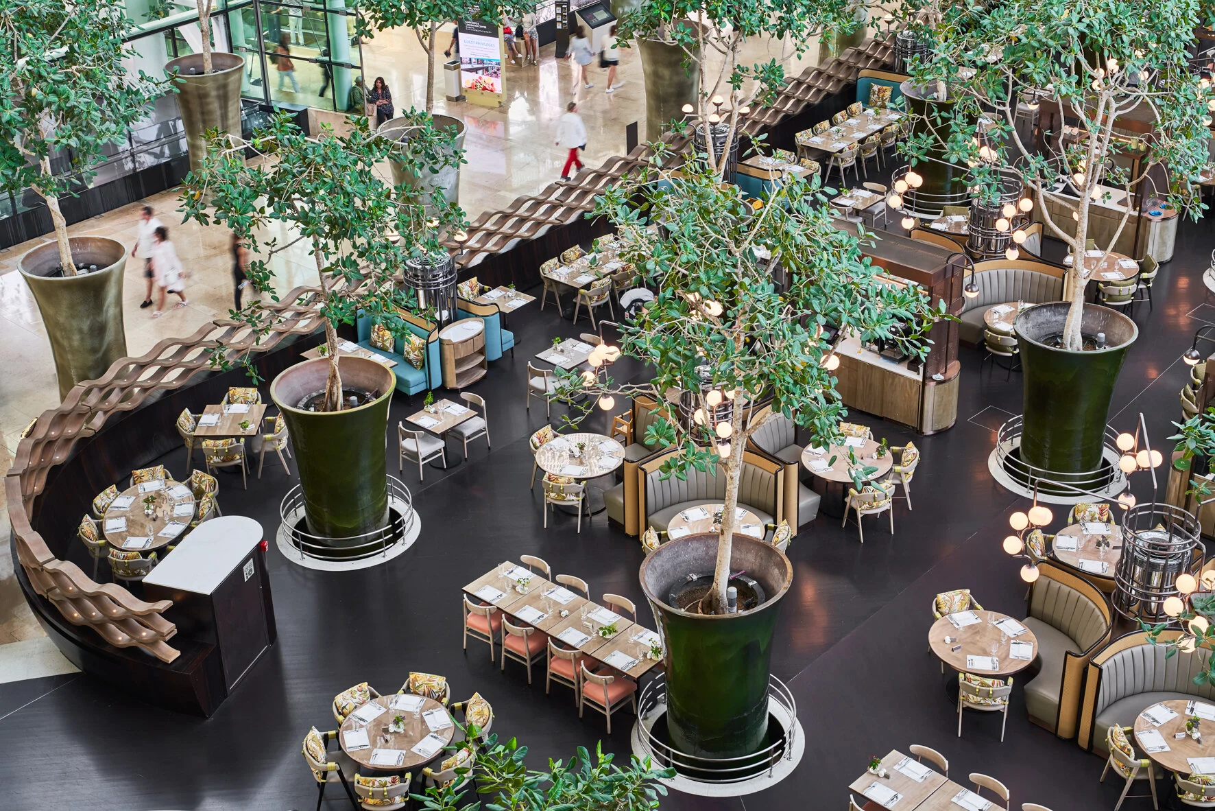 Top view of the dining area
