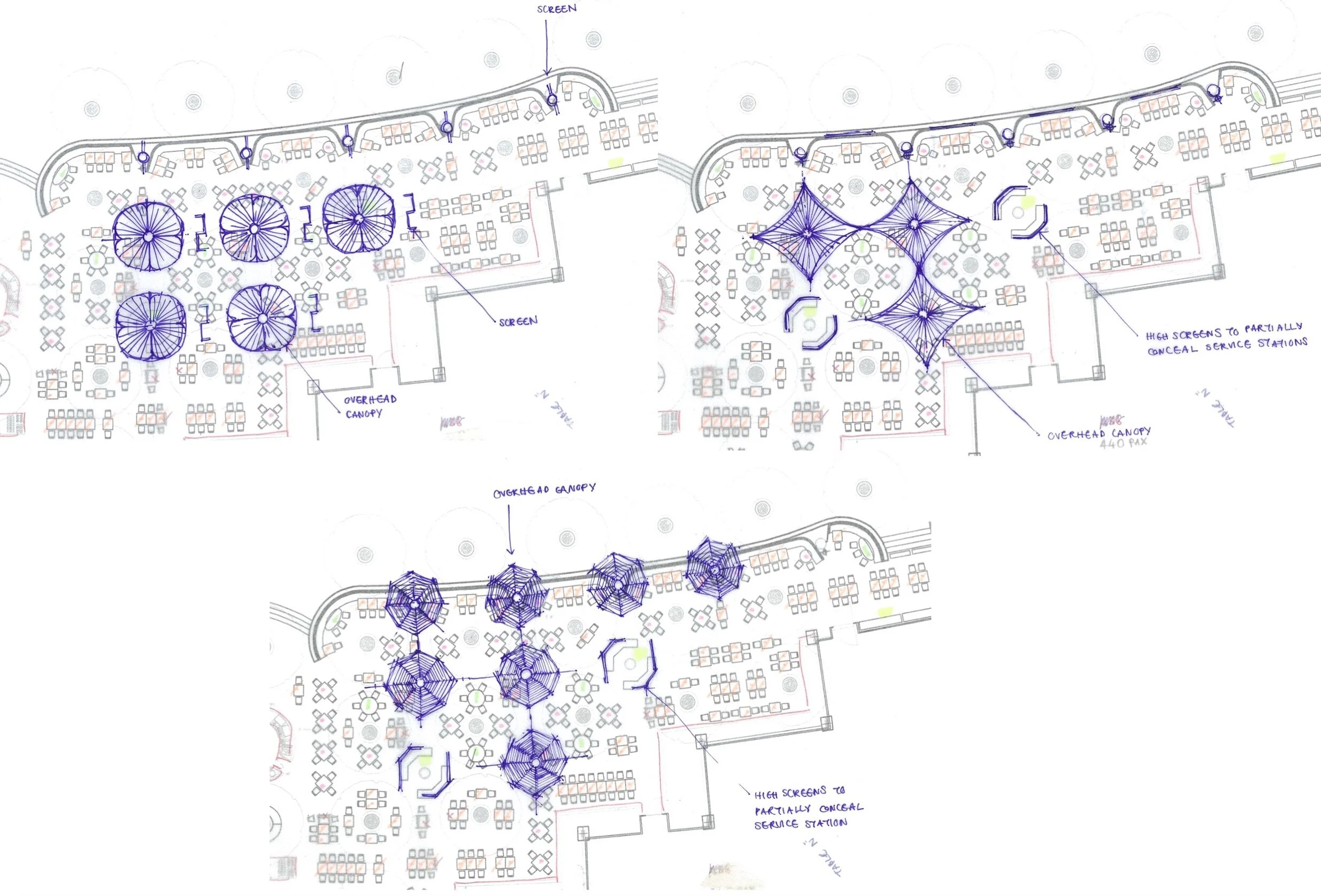 Canopy design development sketches