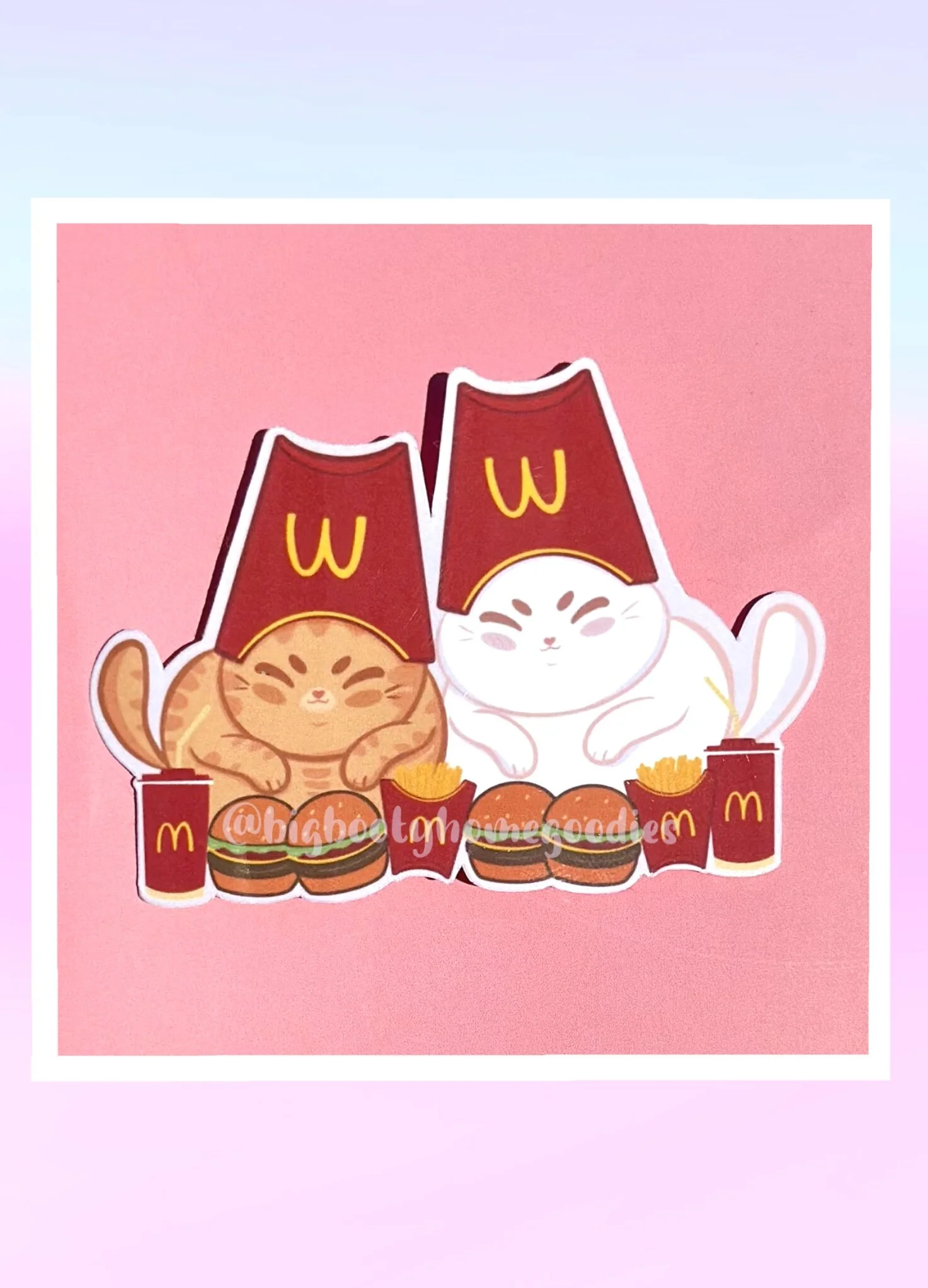 Fast Food Fat Cats Sticker