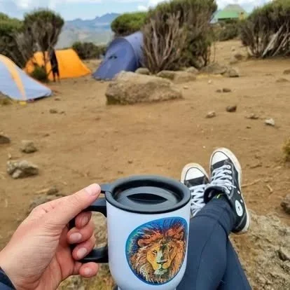 Chillin' at camp on Kilimanjaro.