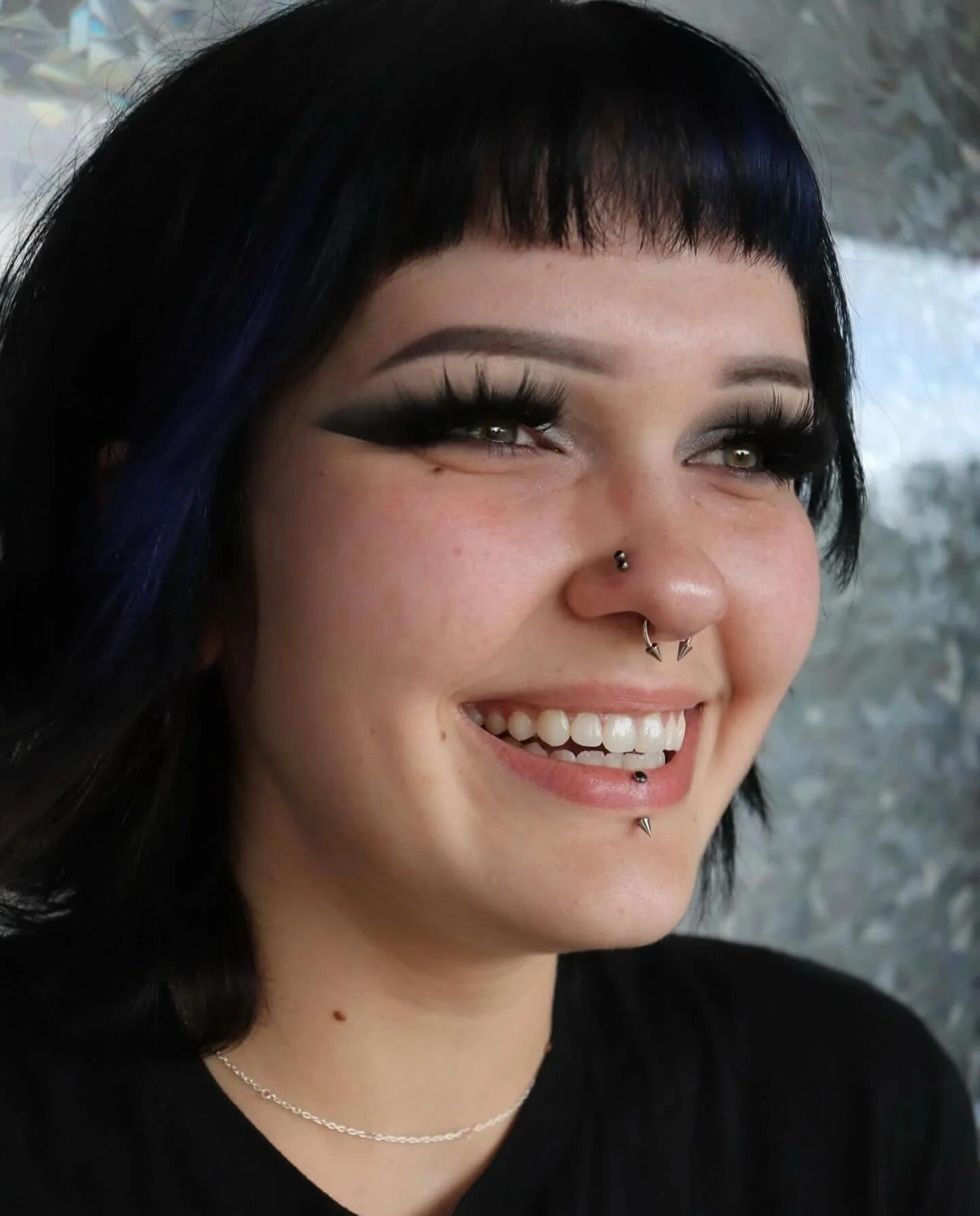 Septum, nostrils, and vertical labret all pierced by @emerald.cowgirl with implant grade titanium from @peoples_jewelry ⚔️

We have a piercer on staff Tuesday through Saturday, noon-6pm! &bull; 

🥀@larosatattooco 
3307 S College Ave Unit 102-B
Fort 