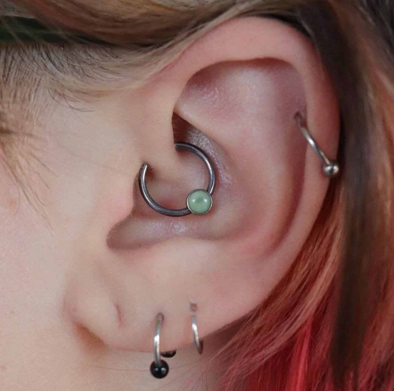 Daith piercing by @mothcults 🖤 implant grade titanium from @leroifinejewellery ✨

We have a piercer on staff Tuesday through Saturday, noon-6pm! &bull; 

🥀@larosatattooco 
3307 S College Ave Unit 102-B
Fort Collins, CO 80525
(970) 682-2946