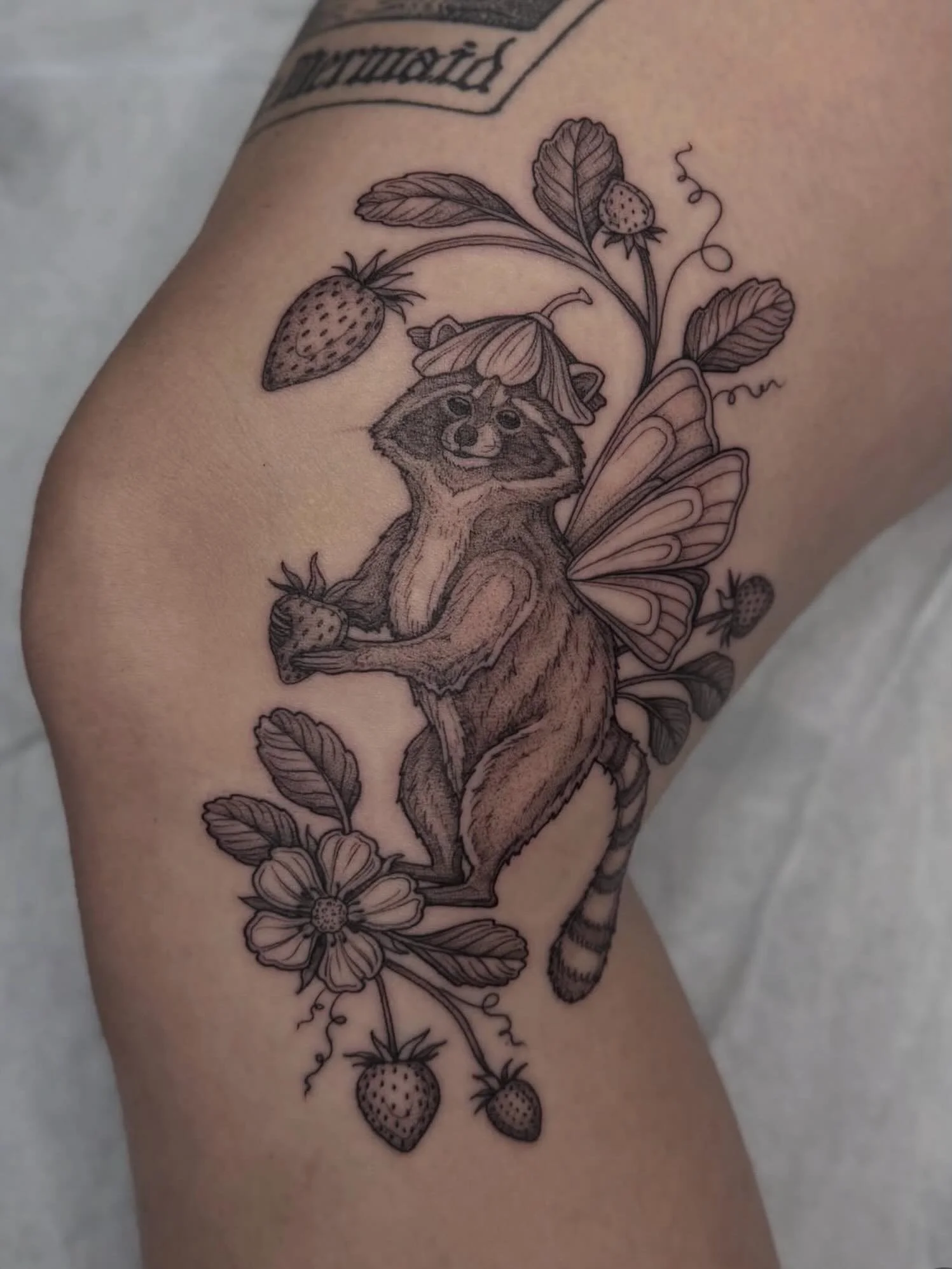 Tattoo by @manders.art 🦝 Amanda&rsquo;s books are currently closed, so keep an eye on her page for updates when she&rsquo;ll be accepting new clients!

🥀 @larosatattooco 
3307 S College Ave Unit 102-B
Fort Collins, CO 80525
(970) 682-2946

#larosat