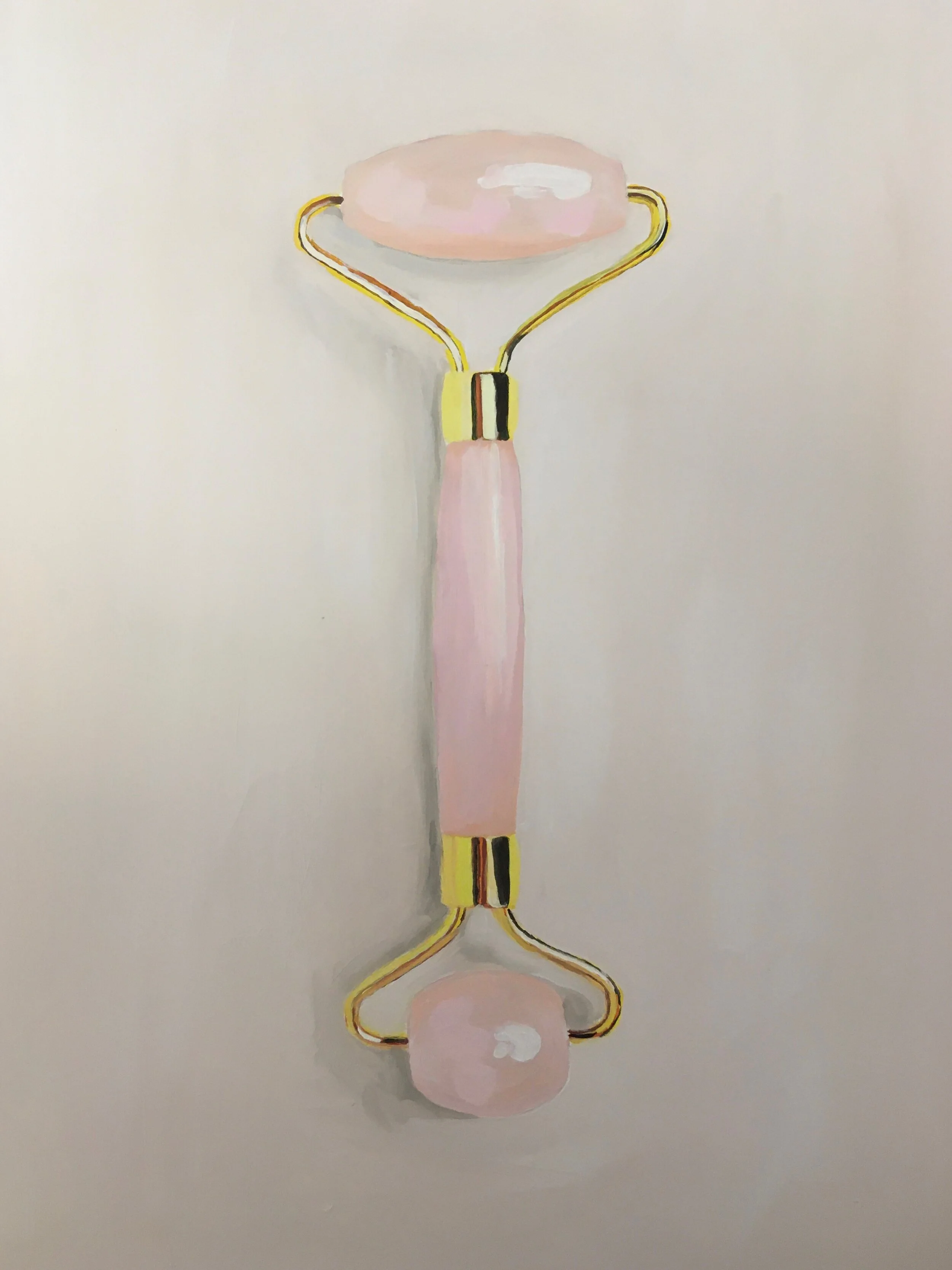 Rose Quartz Facial Roller, 2020. 
Oil on Board

20 x 30 cm