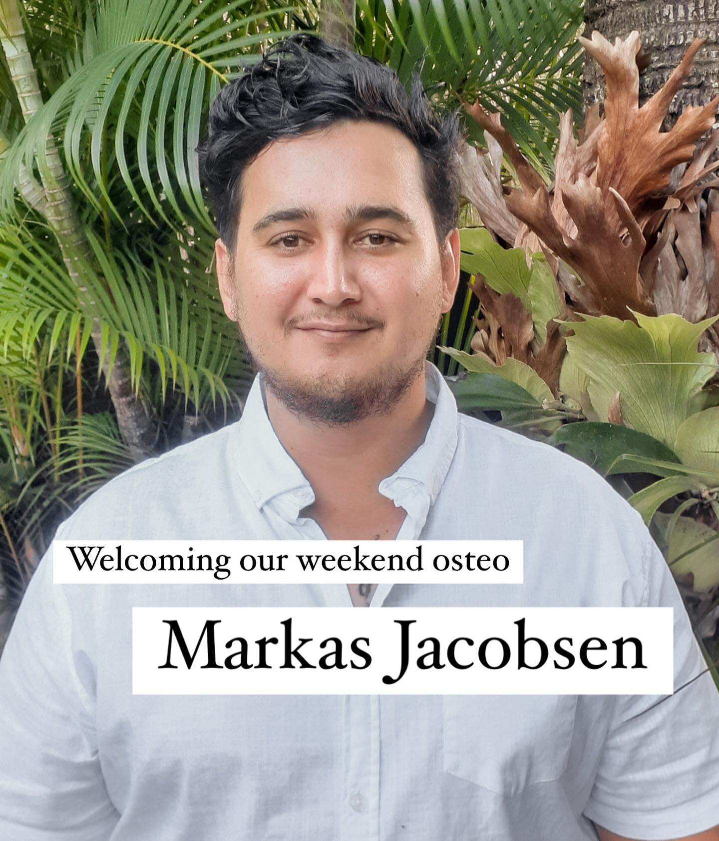 And our team grows 🙌🏽 

Super excited to welcome our new osteopath Dr Markas Jacobsen (Osteopath)

For all of you working 9-5 Monday to Friday, Markas has you covered. 

He is available;
- Tuesday afternoons 3:30pm-7pm
- Saturday 8am-3pm
- Sunday 9