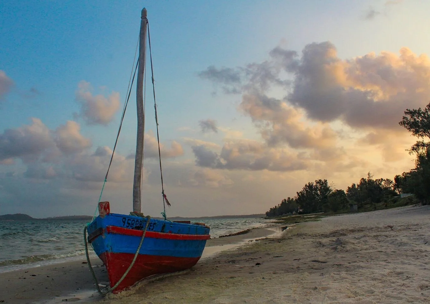 A dhow on the shore in Mozambique