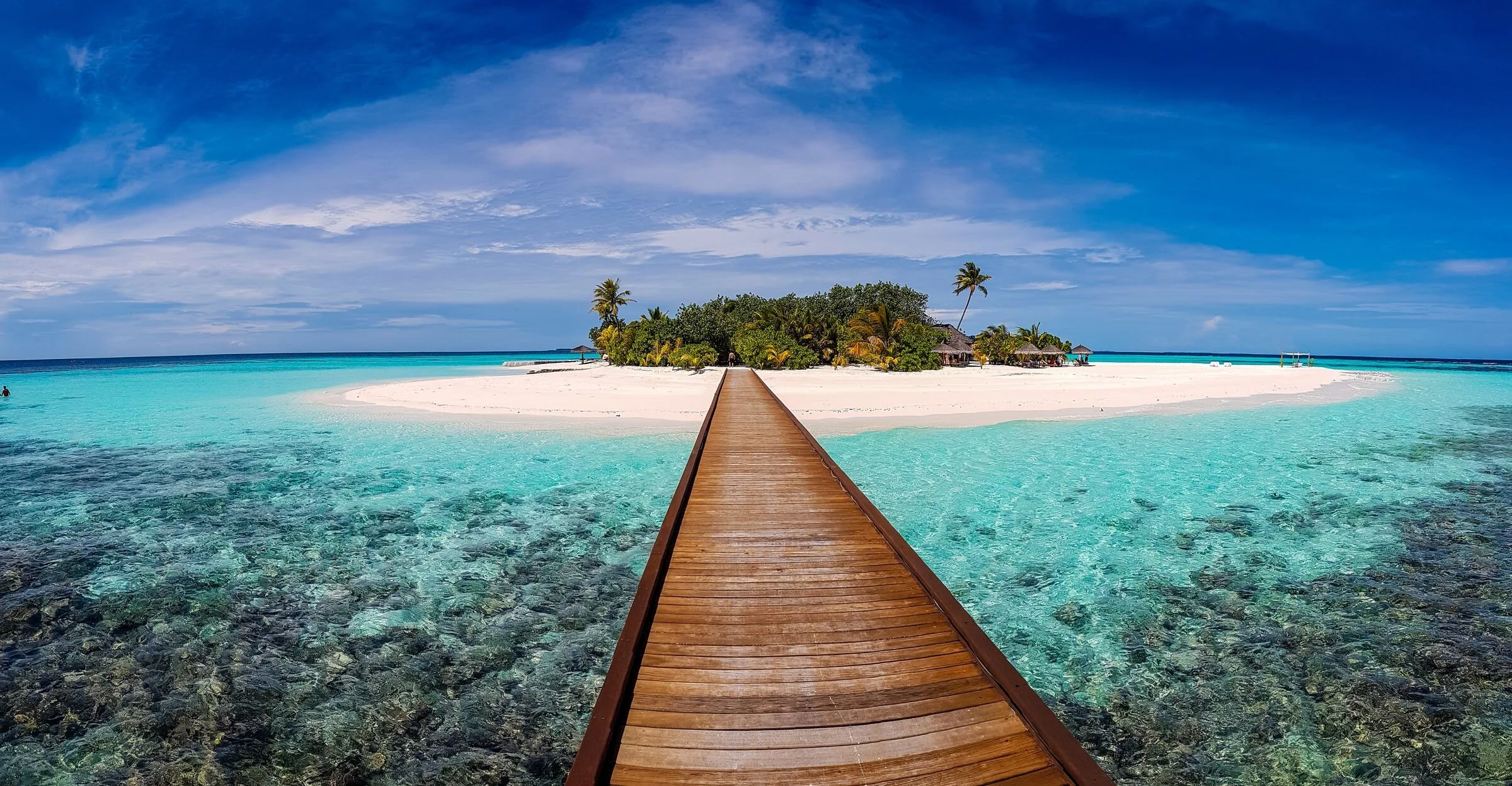 A jetty leading to a Maldivian island