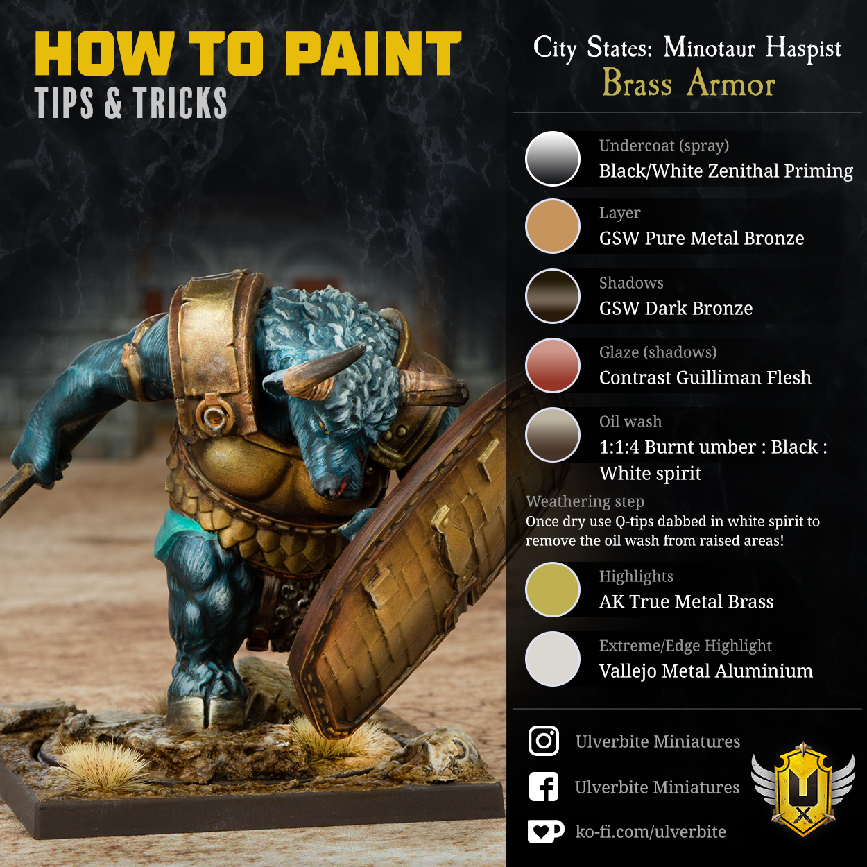 How to Paint Brass Armor — Ulverbite Miniatures, Commission Miniature  Painting Service, Painting Miniatures, Wargaming, Painting tutorials