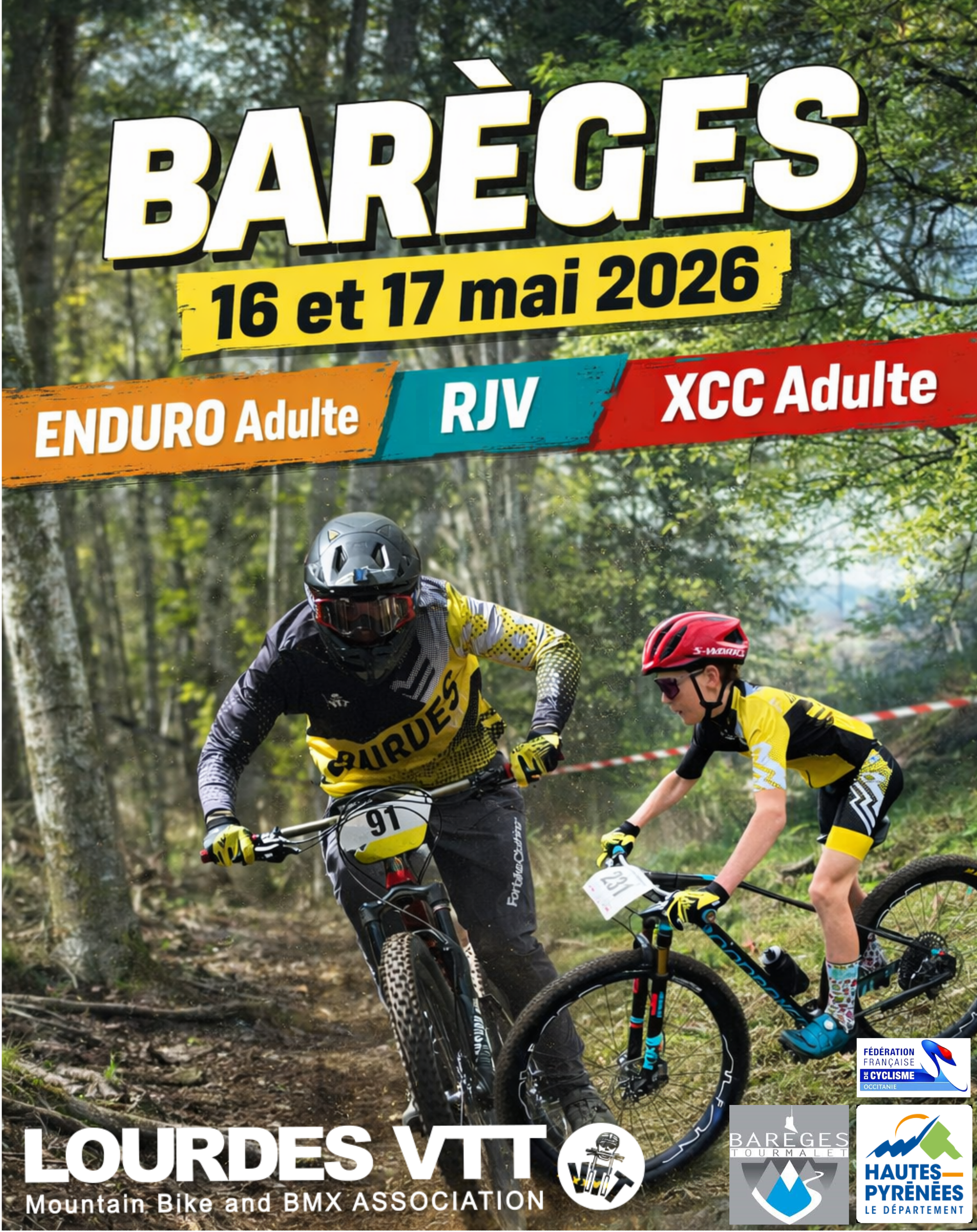 Infos RJV / Enduro / XCC Barèges 16 et 17 mai 2026