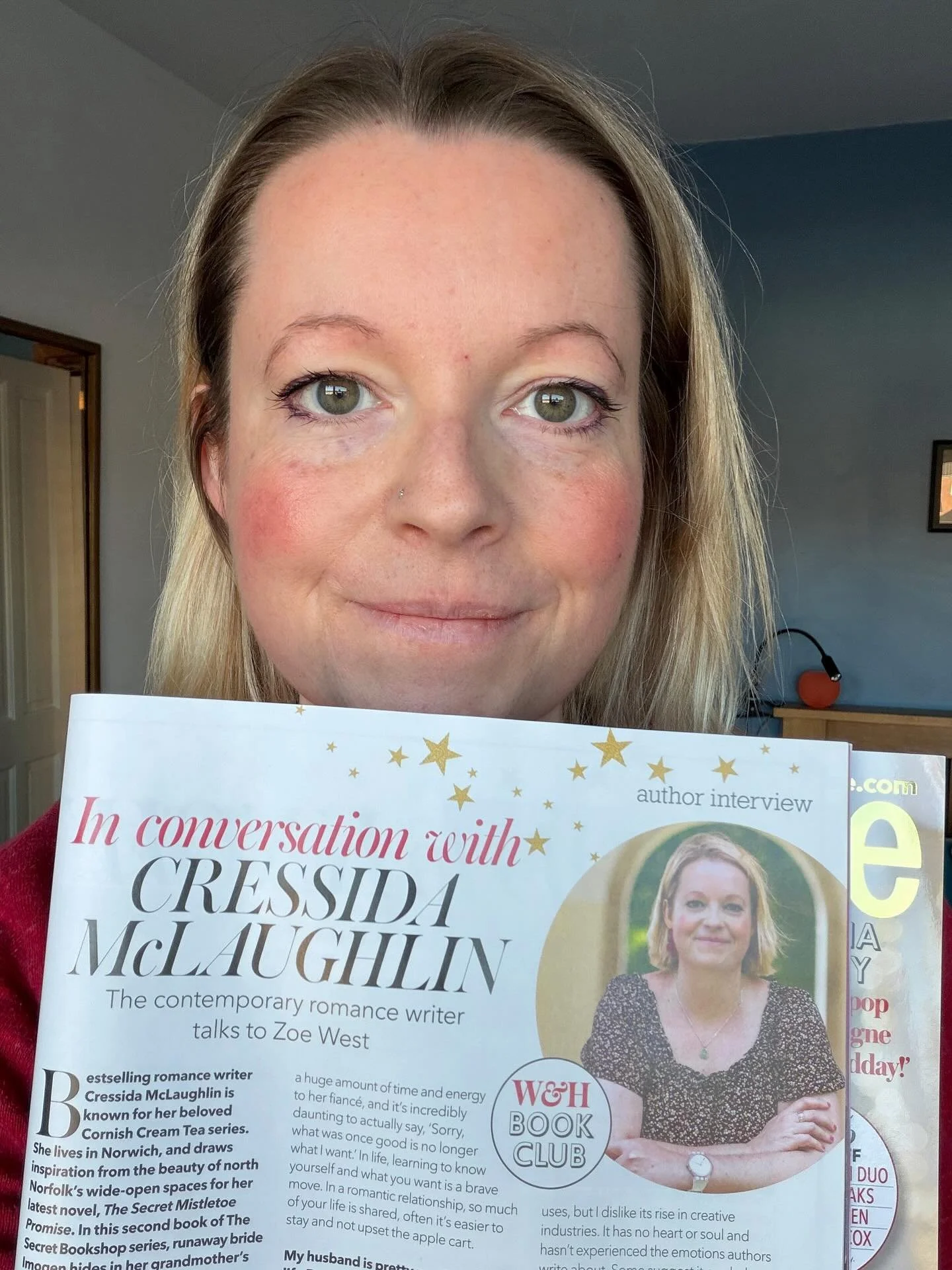 If you decide to pick up the sparkly, festive edition of Women&amp;Home you will find an interview with me, talking about books and romance and The Secret Mistletoe Promise. 🩷💜

Thank you to @zoeannewest for the brilliant interview - I&rsquo;m thri